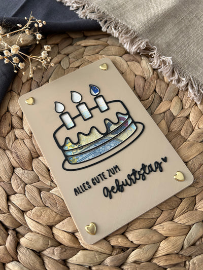 Geldgeschenk Geburtstag - Geldgeschenkkarte zum Geburtstag - Kreative Geschenkidee für Frauen, Männer & Kinder Kuchen