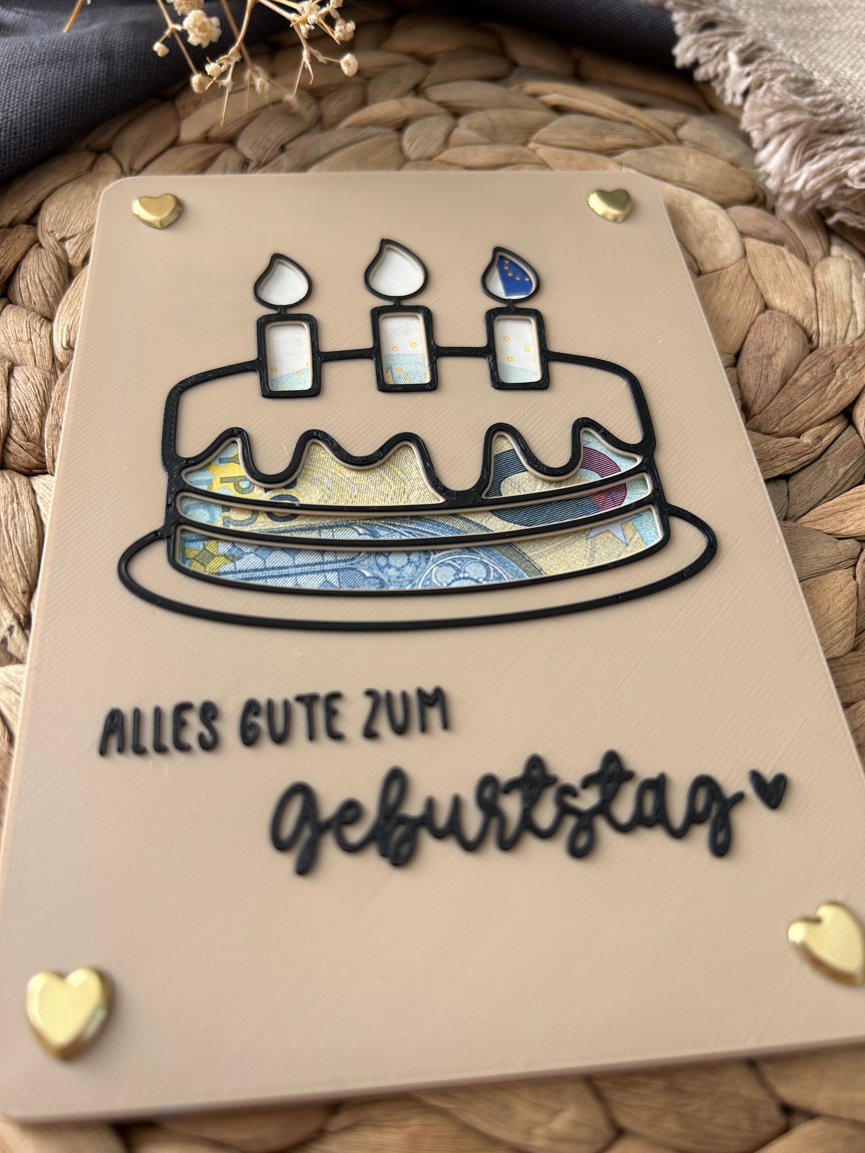 Geldgeschenk Geburtstag - Geldgeschenkkarte zum Geburtstag - Kreative Geschenkidee für Frauen, Männer & Kinder Kuchen