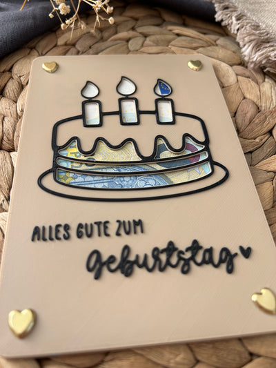 Geldgeschenk Geburtstag - Geldgeschenkkarte zum Geburtstag - Kreative Geschenkidee für Frauen, Männer & Kinder Kuchen
