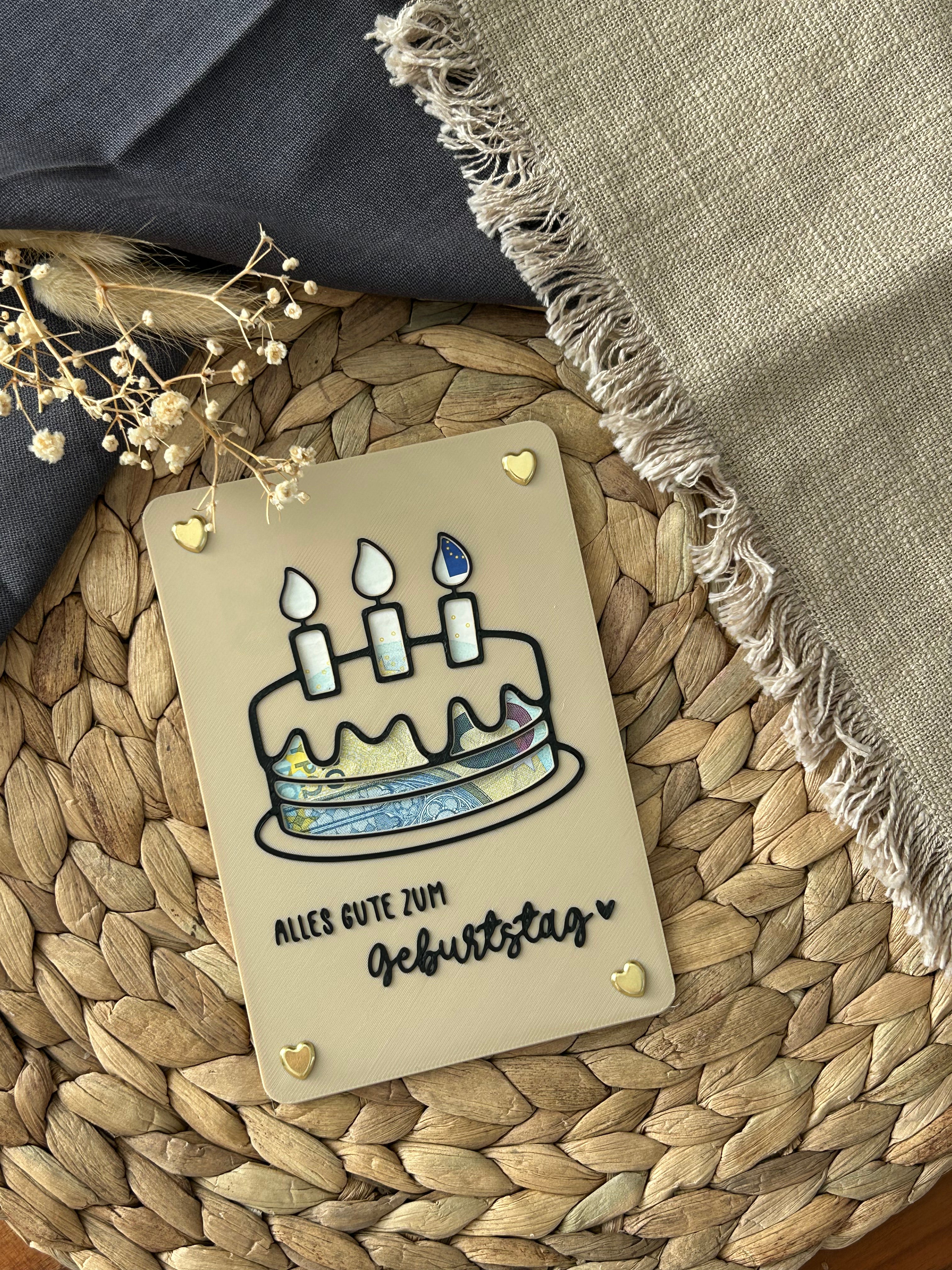 Geldgeschenk Geburtstag - Geldgeschenkkarte zum Geburtstag - Kreative Geschenkidee für Frauen, Männer & Kinder Kuchen