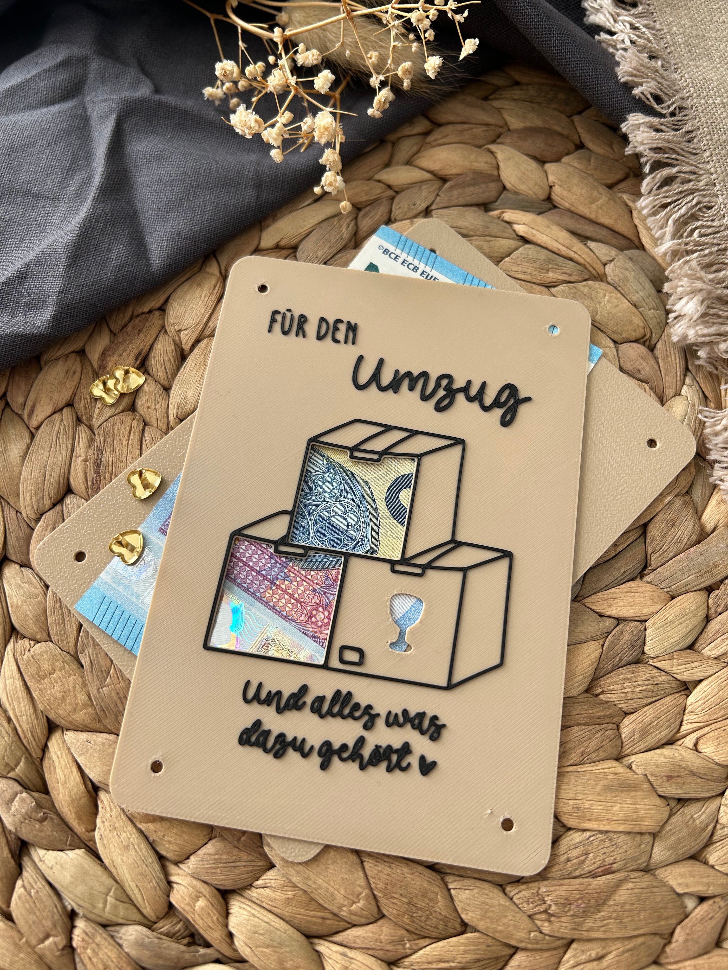 Geldgeschenk Umzug - Geldgeschenkkarte zum Einzug - Kreative Geschenkidee fürs neue Zuhause