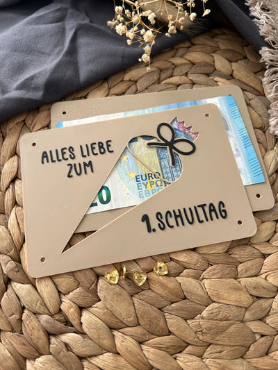 Geldgeschenk Einschulung - Geldgeschenkkarte zum ersten Schultag - Kreative Geschenkidee für Schulanfänger