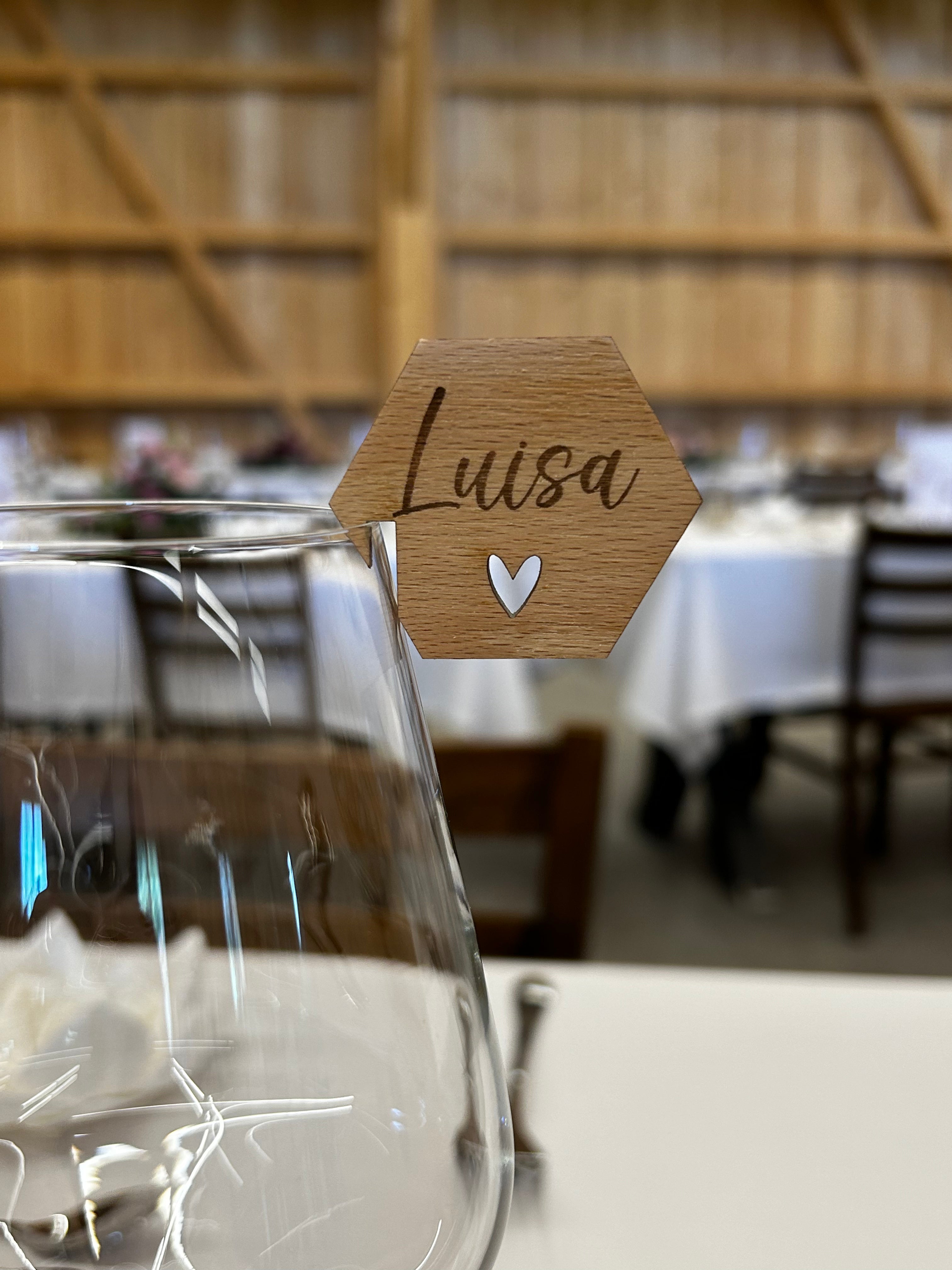 Glass marker wood/acrylic | name card