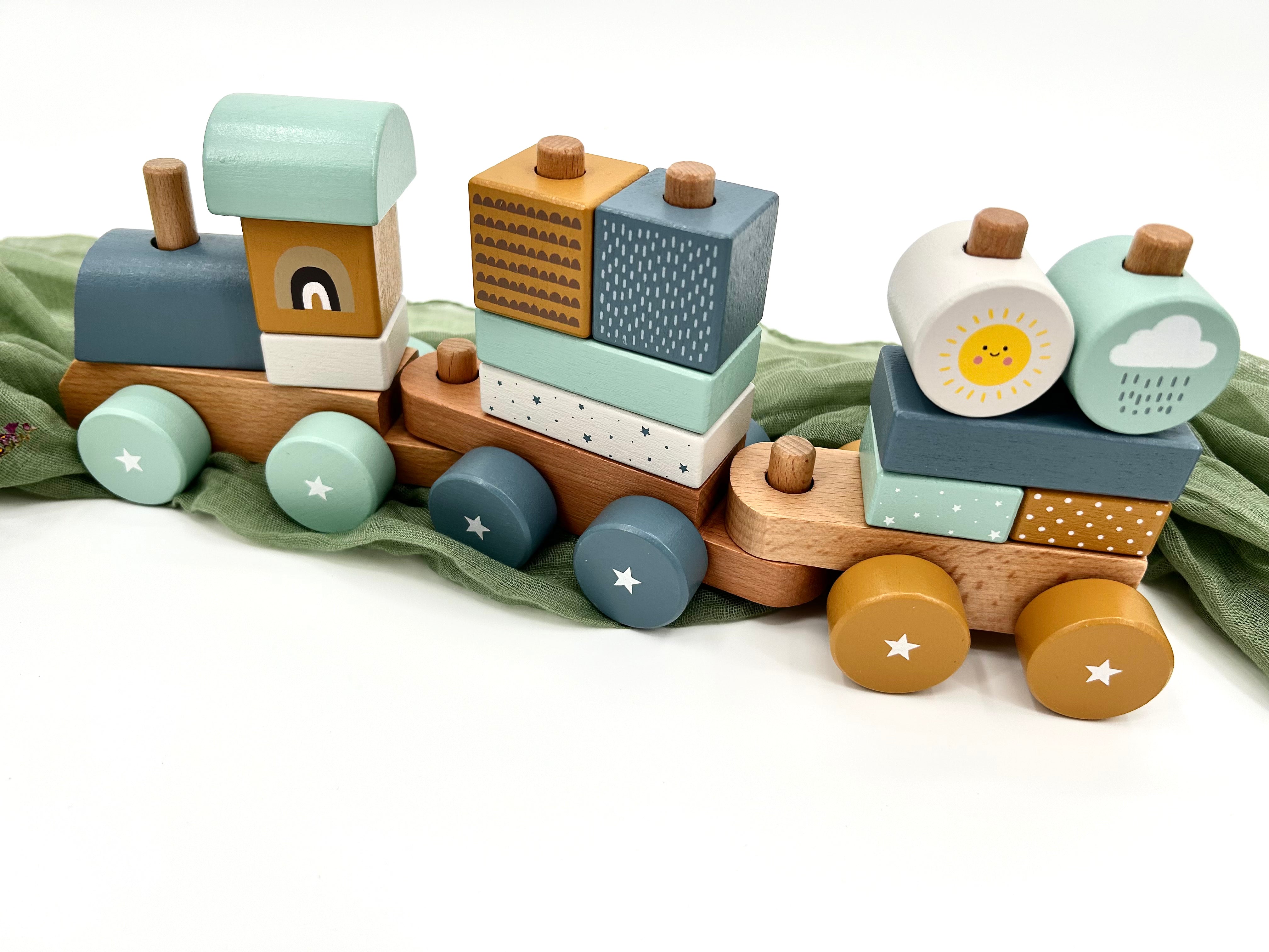 Birth Train Blue | Baby/Children's Wooden Train