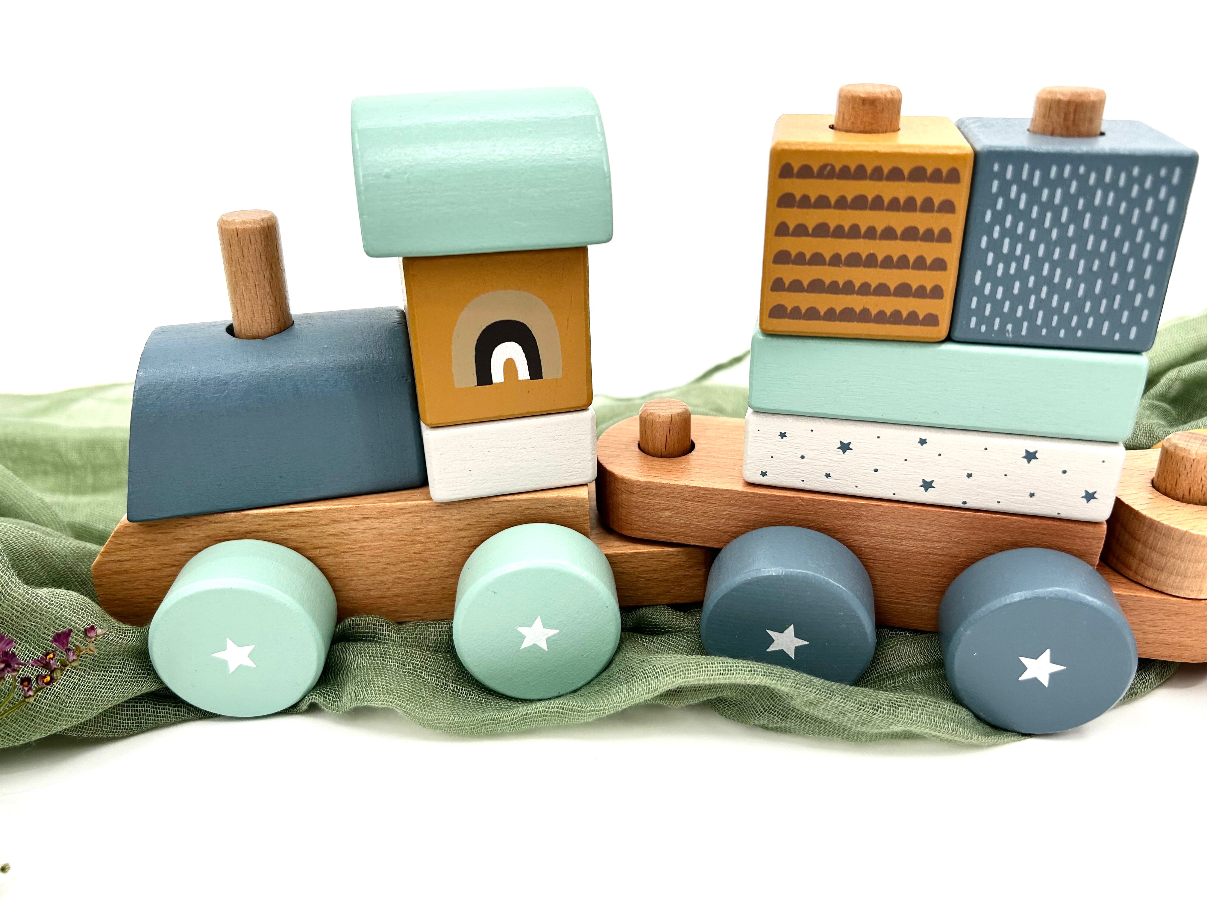 Birth Train Blue | Baby/Children's Wooden Train