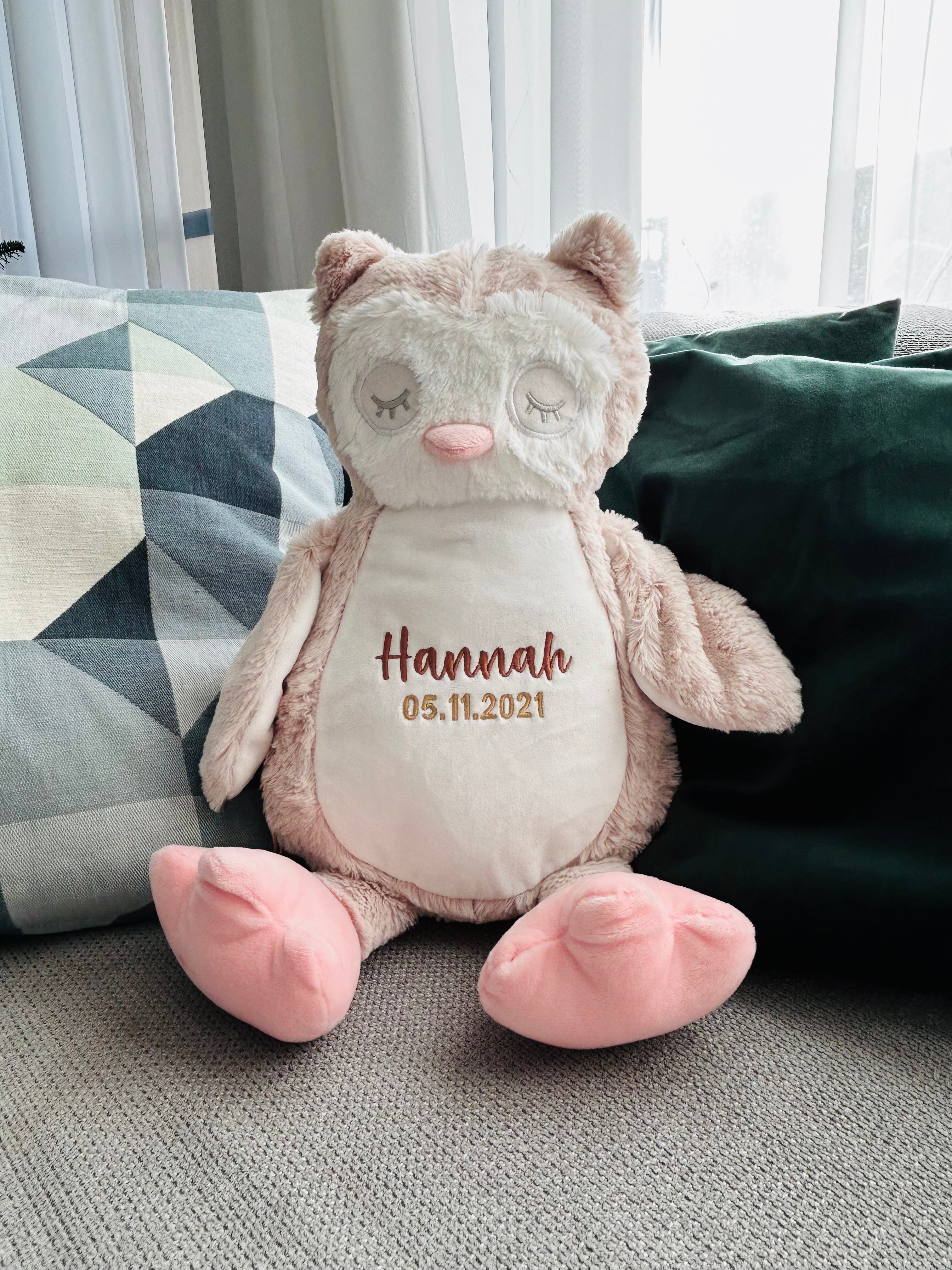 cuddly toys with name and date of birth 