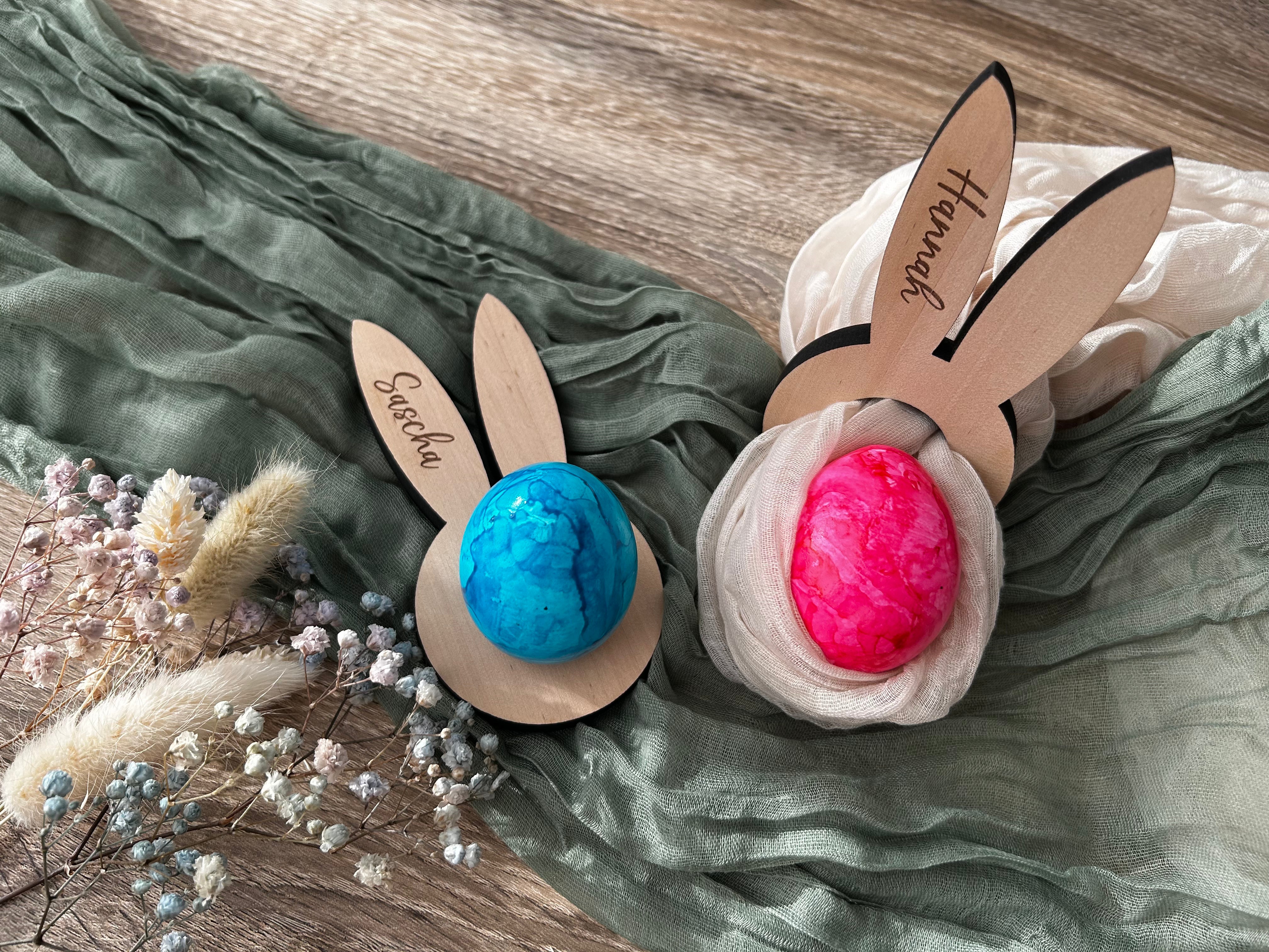 egg cup/napkin ring with bunny ears 