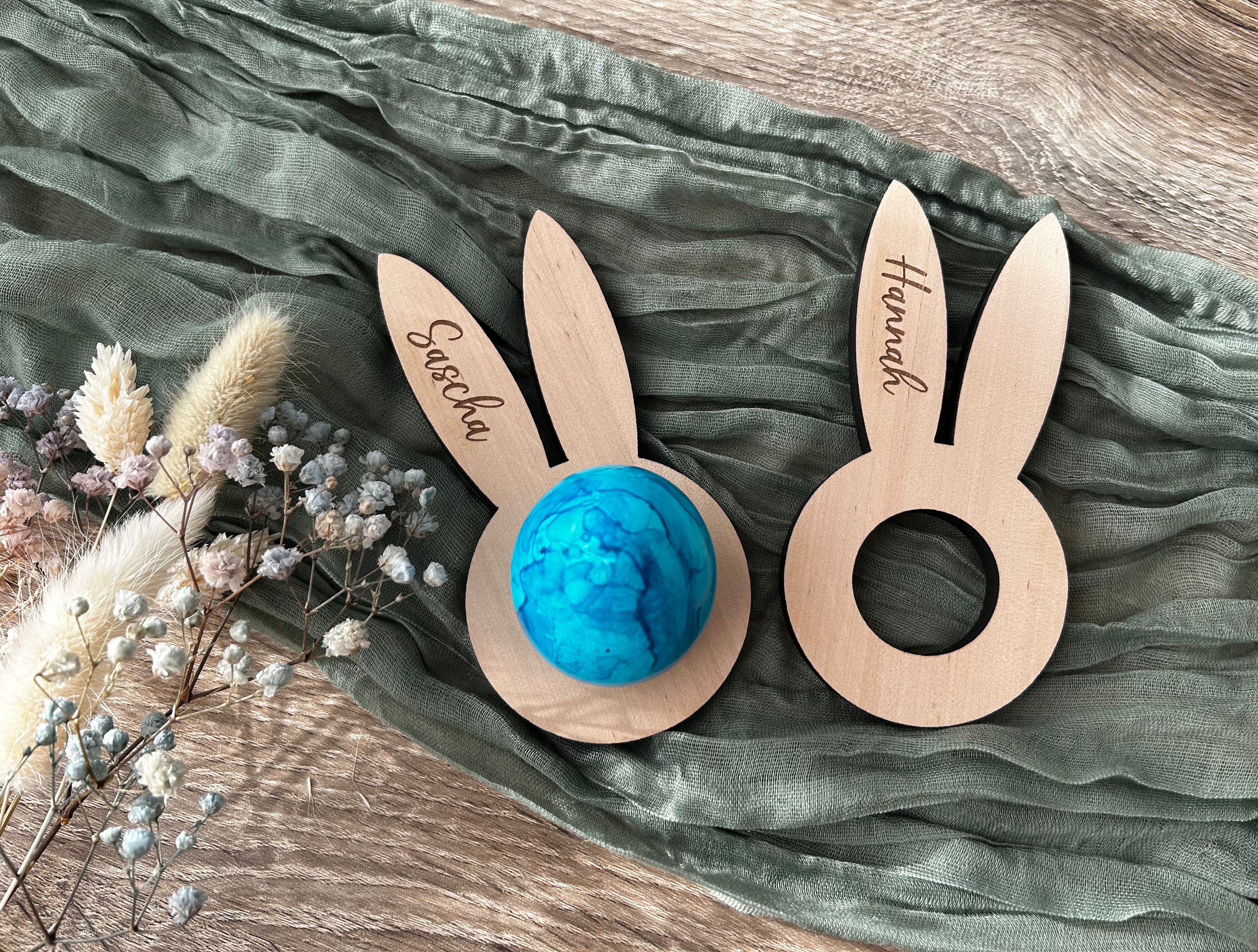 egg cup/napkin ring with bunny ears 