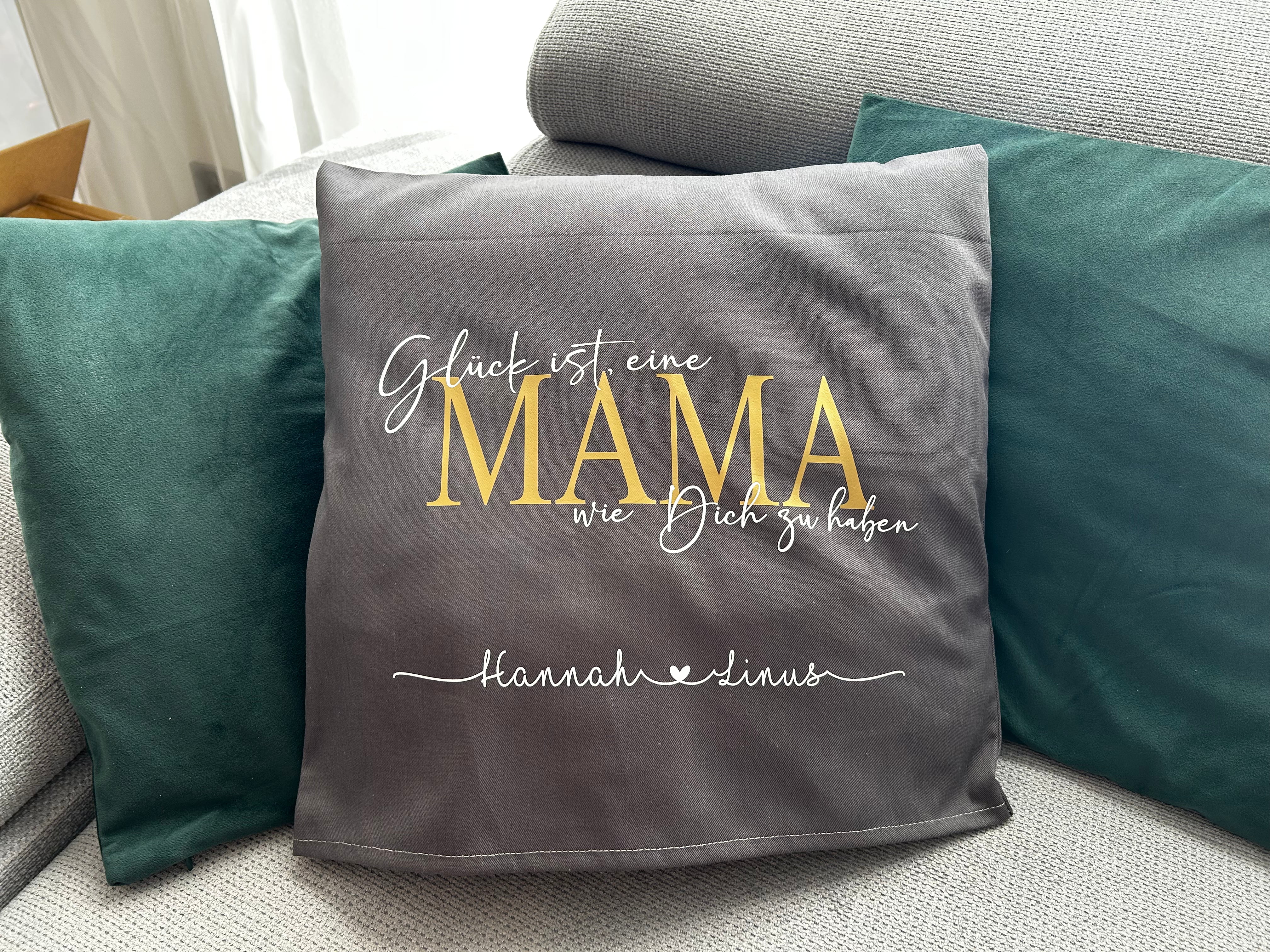 Glück ist eine Mama/Oma,Papa/Opa,... wie dich zu haben | Kissen personalisiert