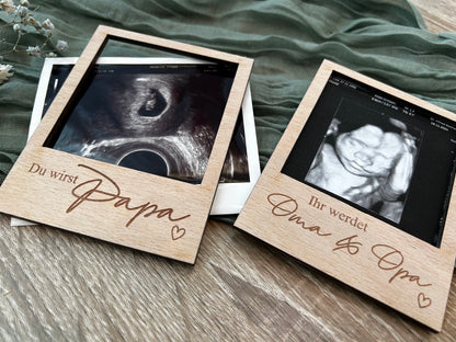 Polaroid Rahmen Ultraschallbild | Du wirst Papa | Schwangerschaftsverkündung | Baby Reveal Party