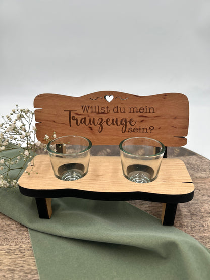 Best man | Personalized liquor bench including glasses