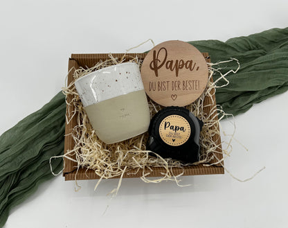 Geschenkset Papa Rollmeter | Personalisiertes Geschenkset | Geschenkbox für Papa oder Opa