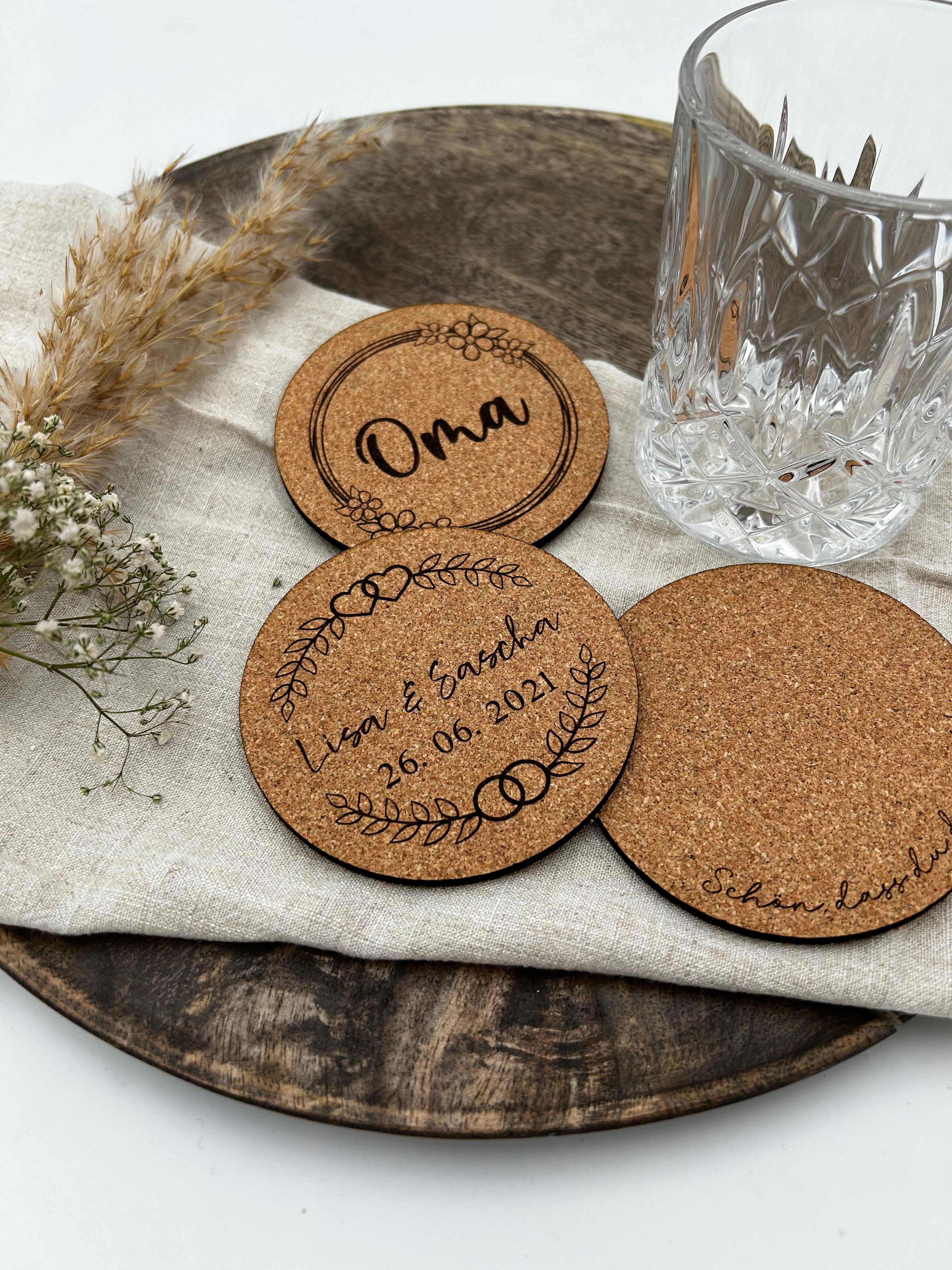 Personalized Coaster | Custom Engraving Cork 