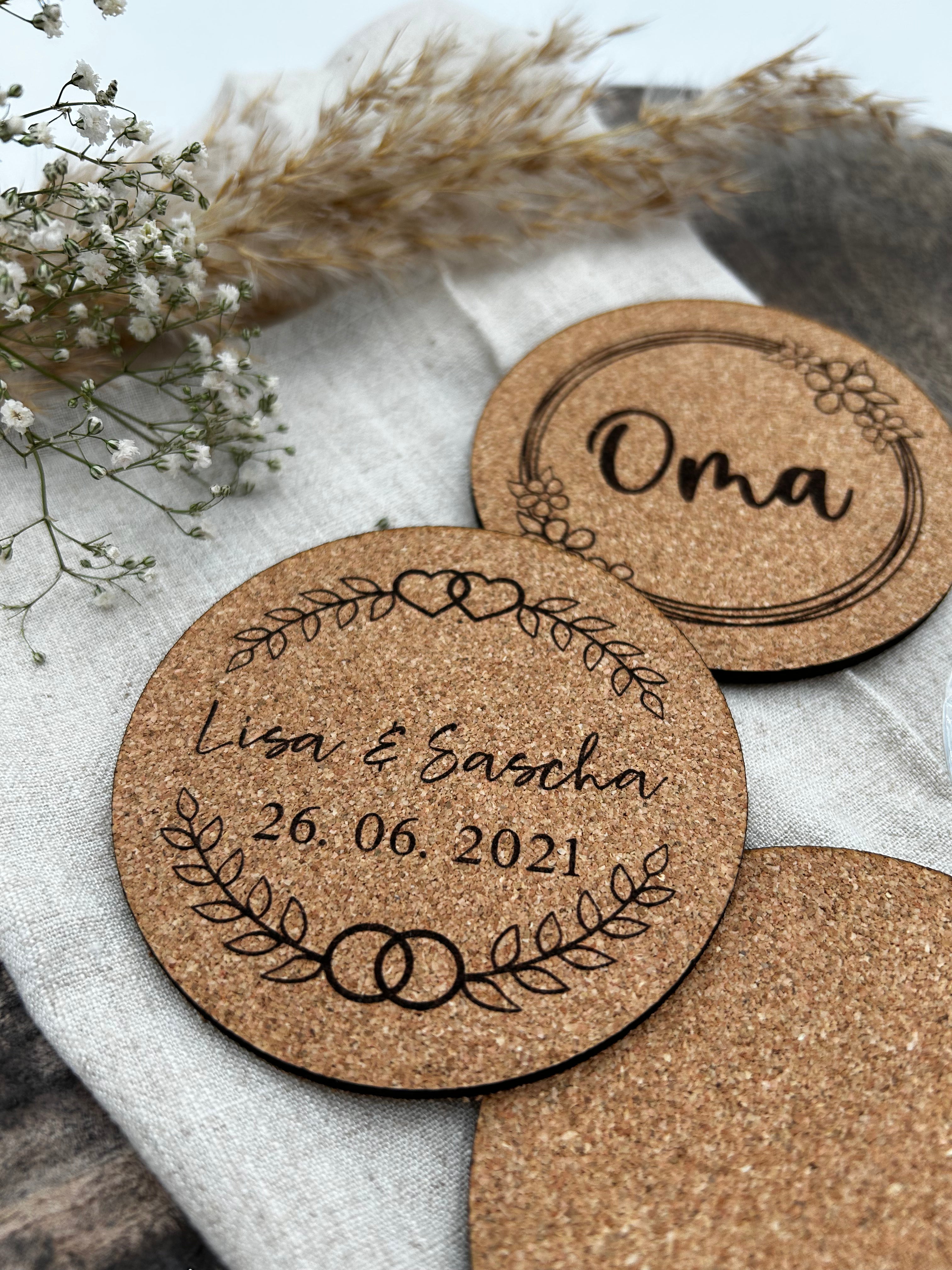 Personalized Coaster | Custom Engraving Cork 