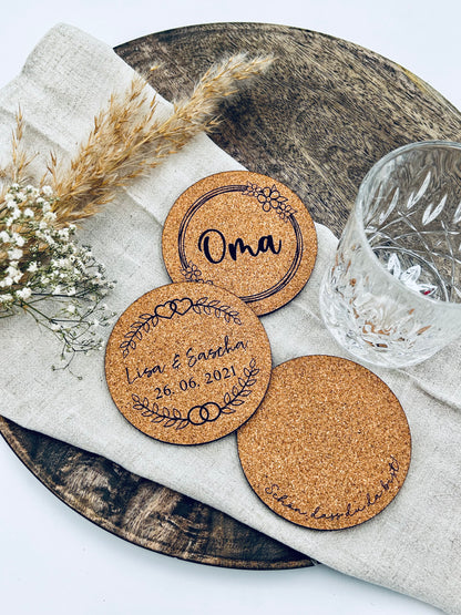 Personalized Coaster | Custom Engraving Cork 