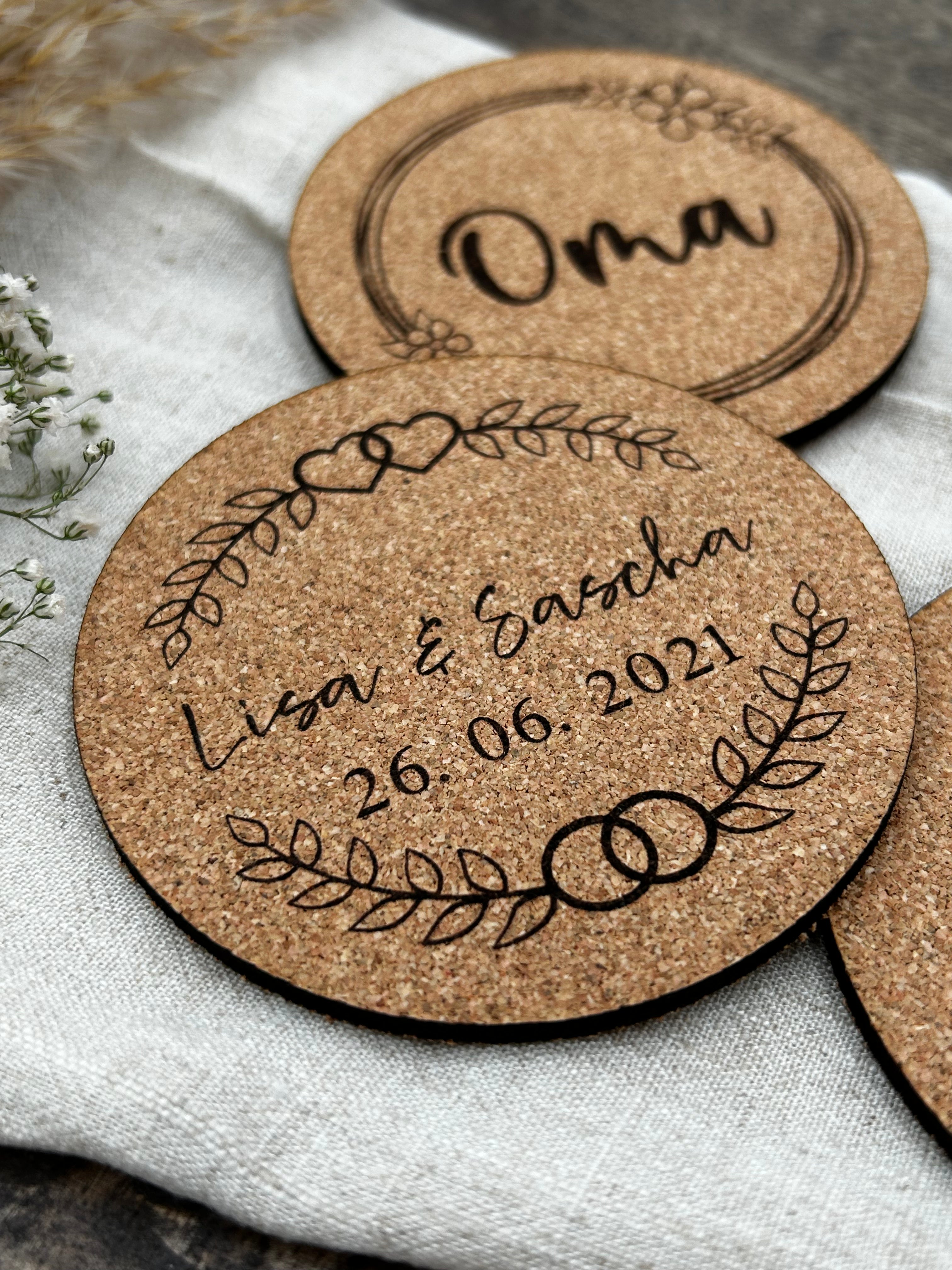 Personalized Coaster | Custom Engraving Cork 