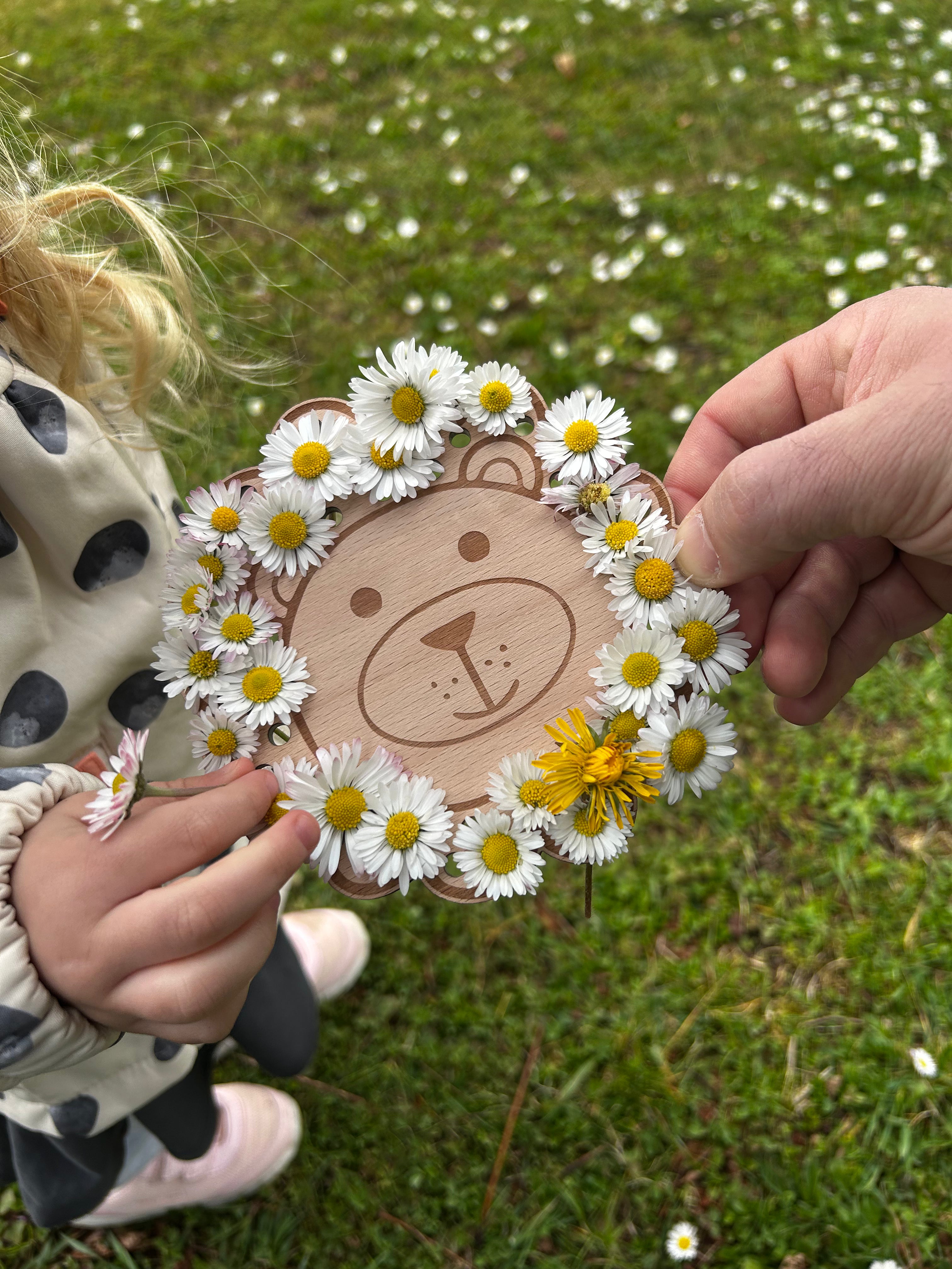 Blumen Steckspiel aus Holz – Montessori Motorikspiel für Kinder – Geschenkidee Naturspielzeug