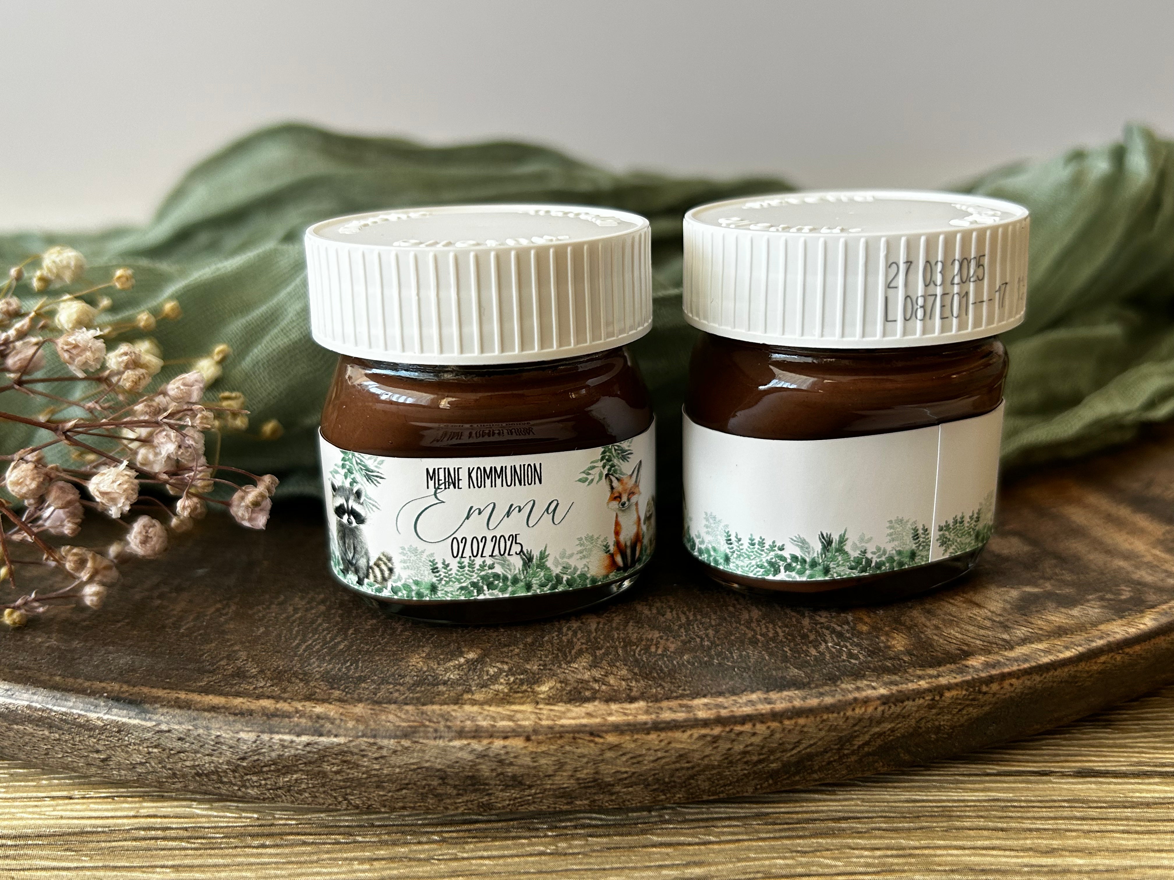 Mini Nutella Aufkleber | Waldtiere