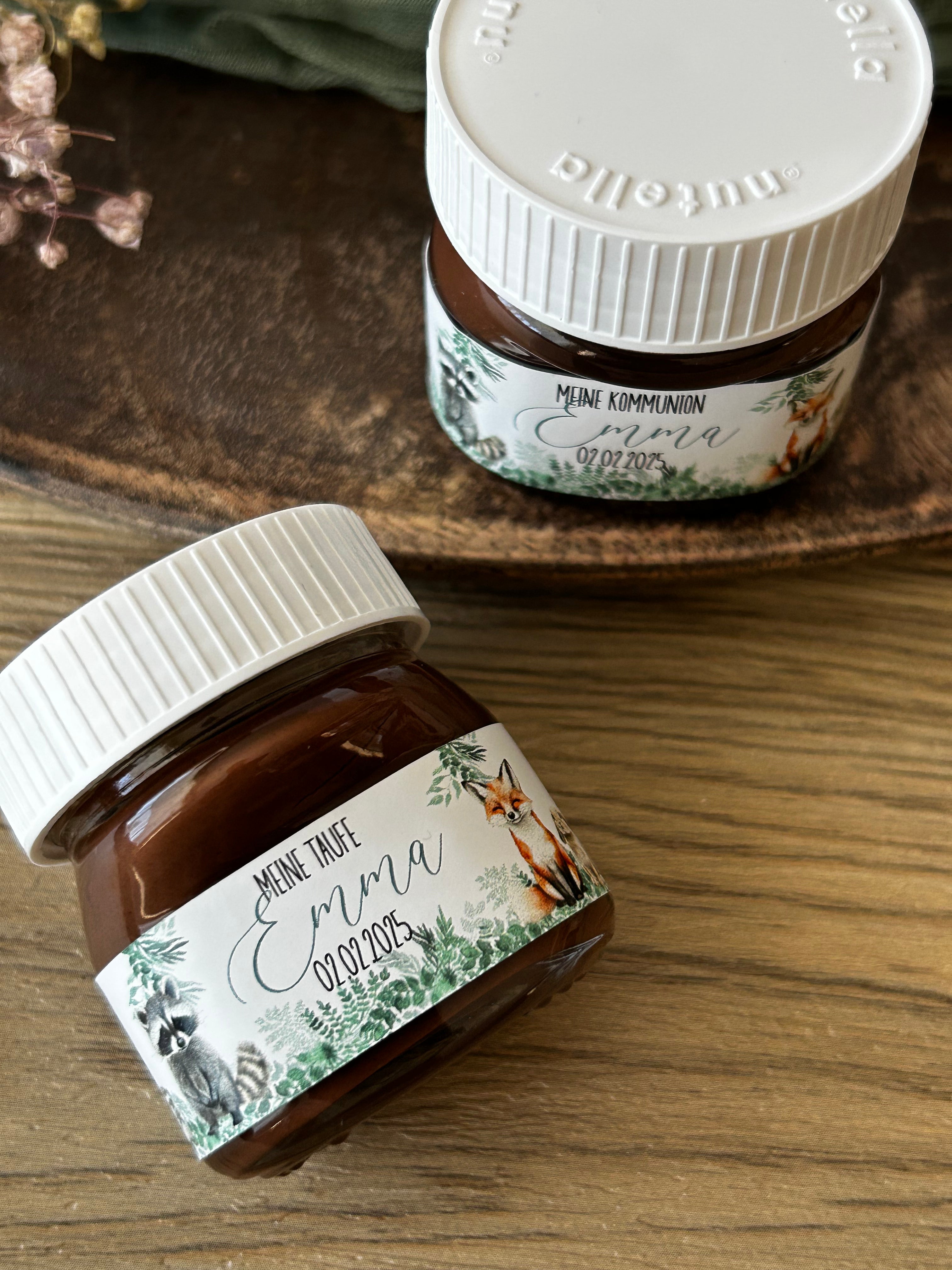 Mini Nutella Aufkleber | Waldtiere