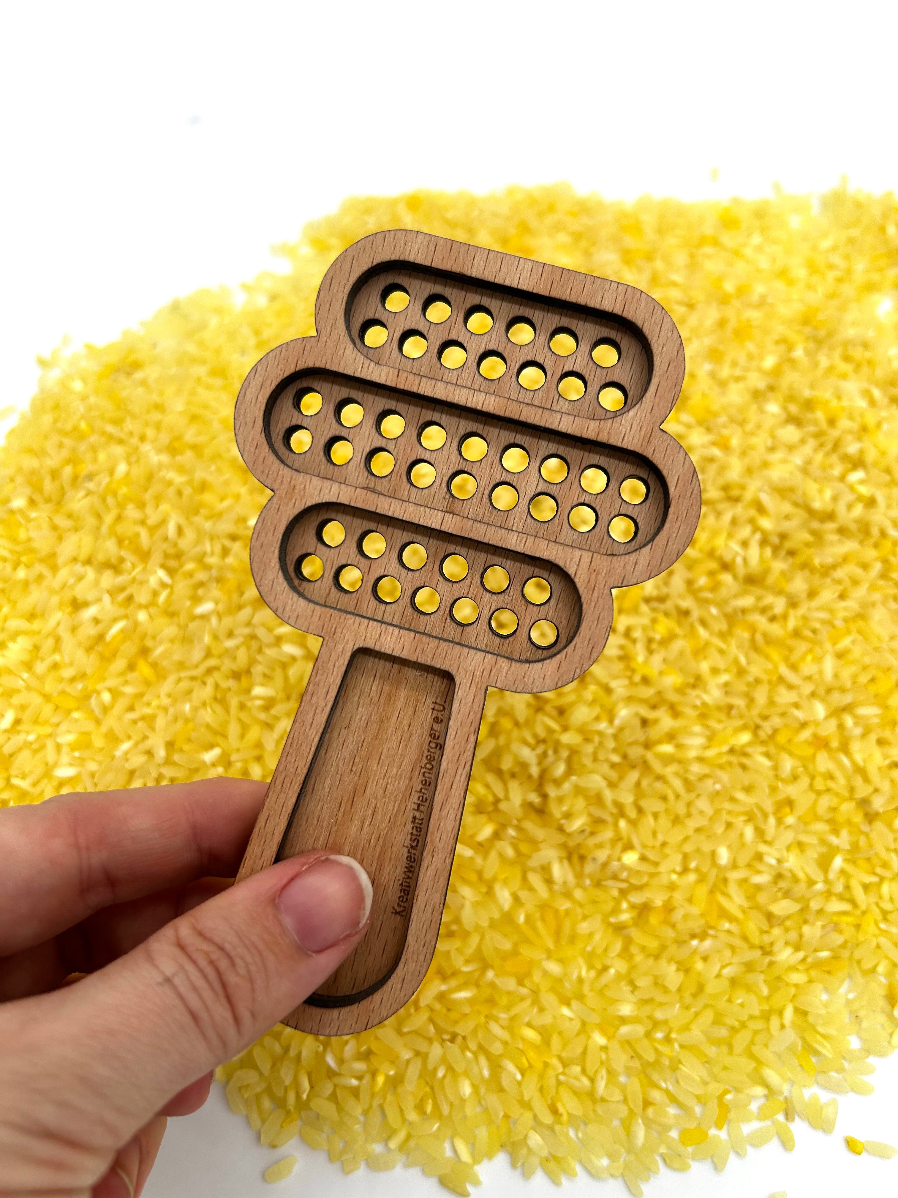 Biene Holzsieb | Personalisierte Sensory Tray Schalen aus Holz | Montessori inspiriertes Spielzeug | Sensorik-Spiel für IKEA Flisat/Trofast