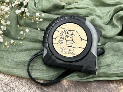 Papa Kinderhände - Personalisiertes Maßband/Rollmaßband/Rollmeter 5m - Detailansicht 2