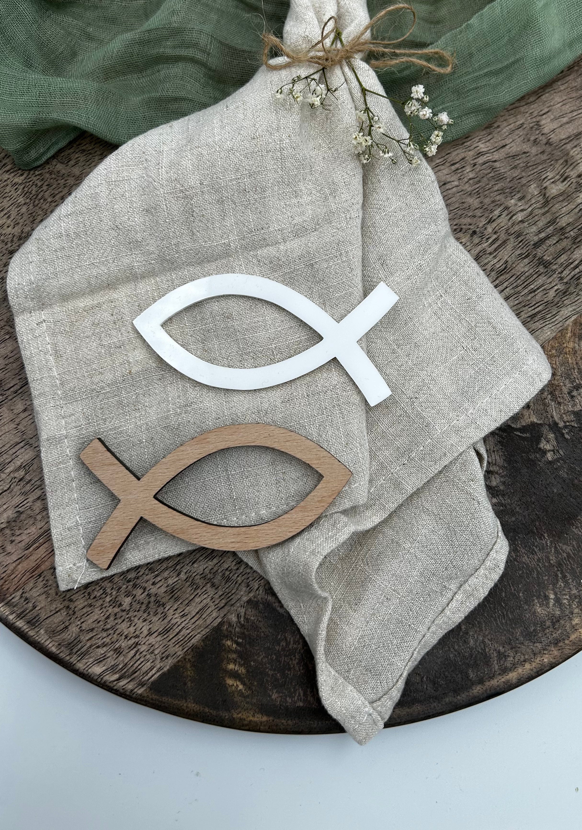 Napkin ring fish | Baptism | First Communion | Confirmation