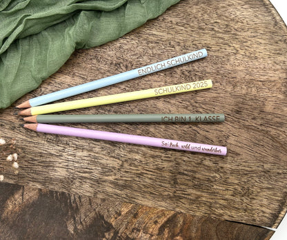 Bleistift Schulkind |  Personalisierter Bleistift zur Einschulung – Geschenk für Schulkinder