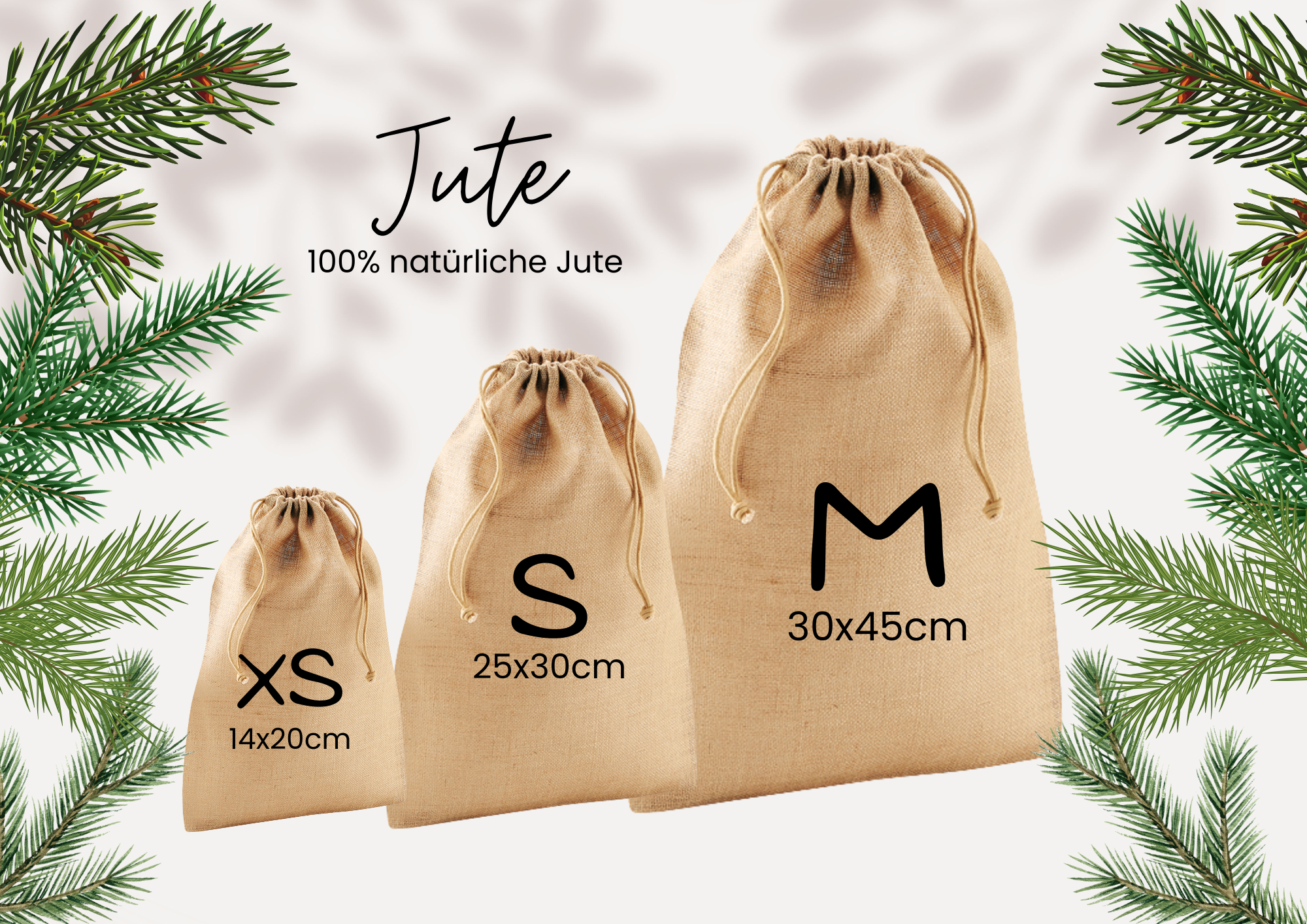 Personalisiertes Nikolaus Säckchen aus Baumwolle/Jute – Geschenkbeutel für Kinder – Nachhaltige Verpackung – Nikolausbeutel mit Name