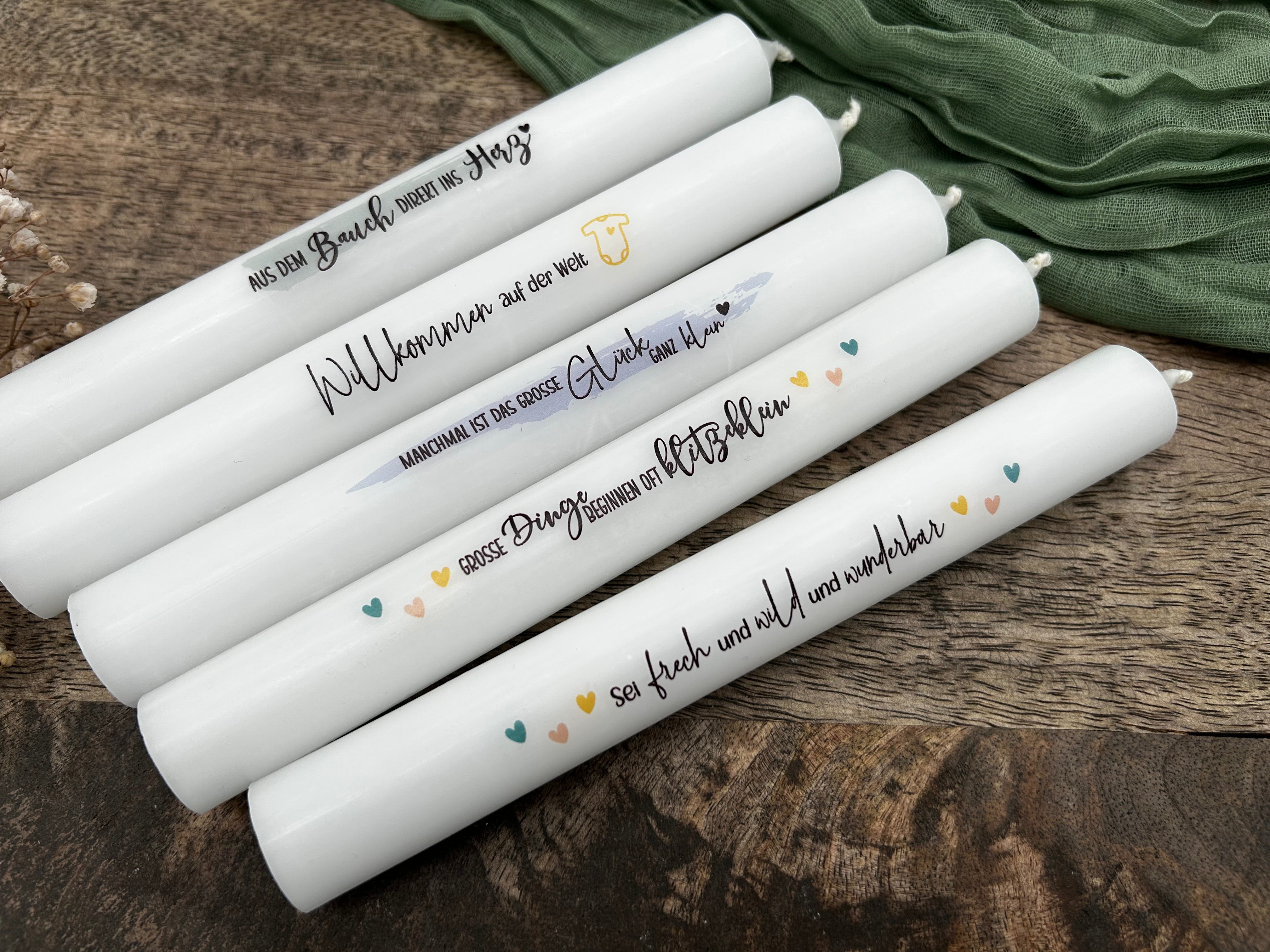 Kerze zur Geburt – Geschenk Baby – Willkommen kleines Wunder