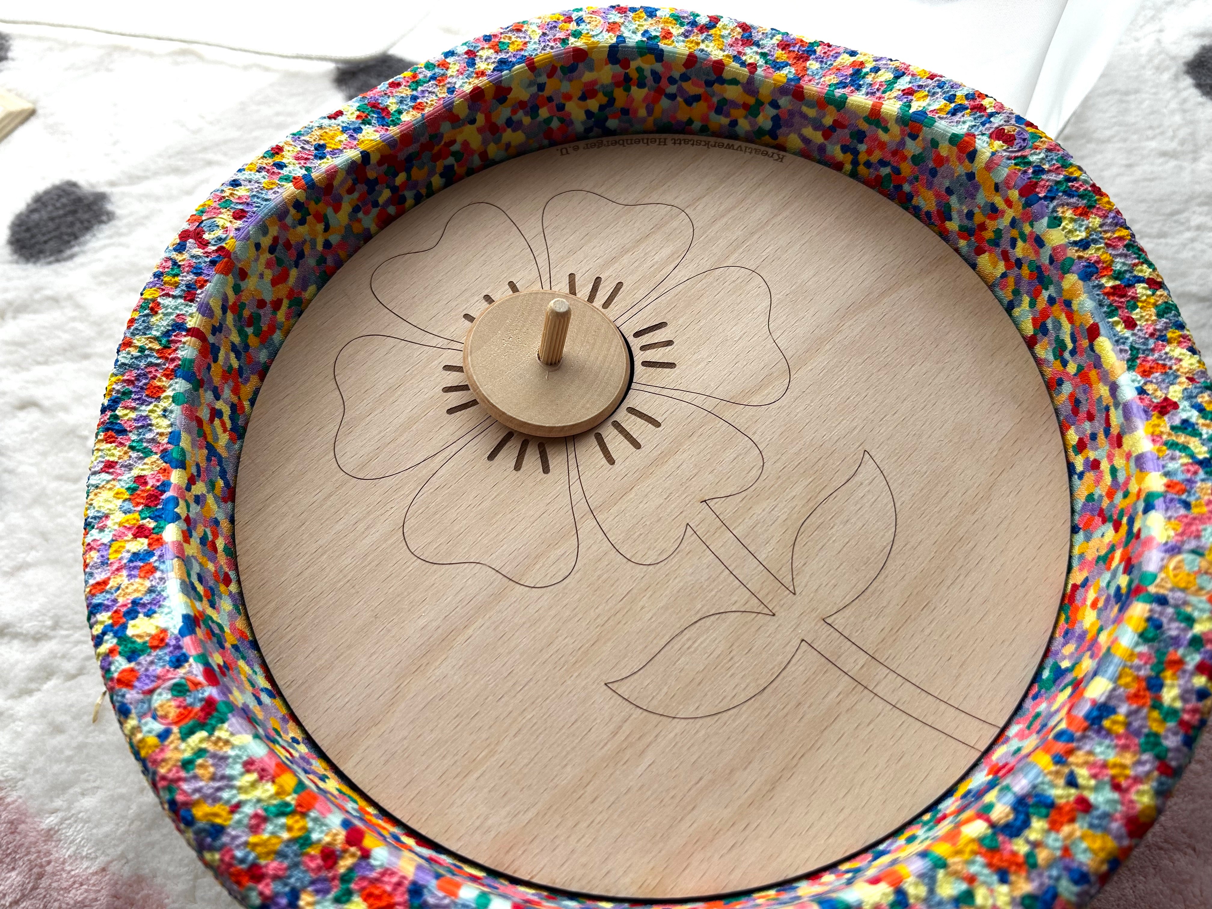 Blume | Aktivitätsplatte kompatibel mit Stapelstein® – Montessori inspiriertes Spielzeug aus Holz – Motorikspiel & Rollenspiel Zubehör – Kinder Lernspielzeug