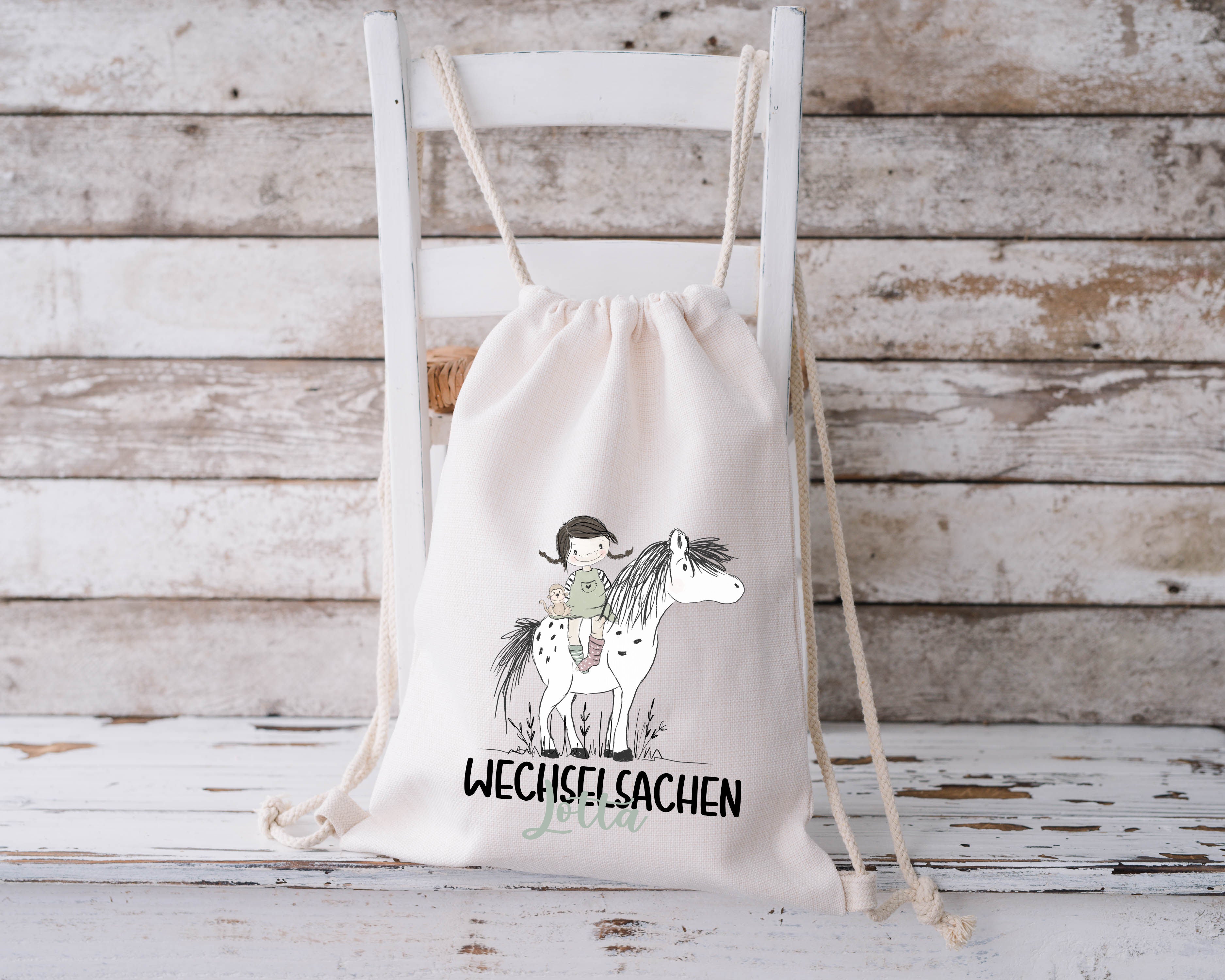 Wechselkleidung Beutel mit Name – Stofftasche Kita & Kindergarten | Lotta