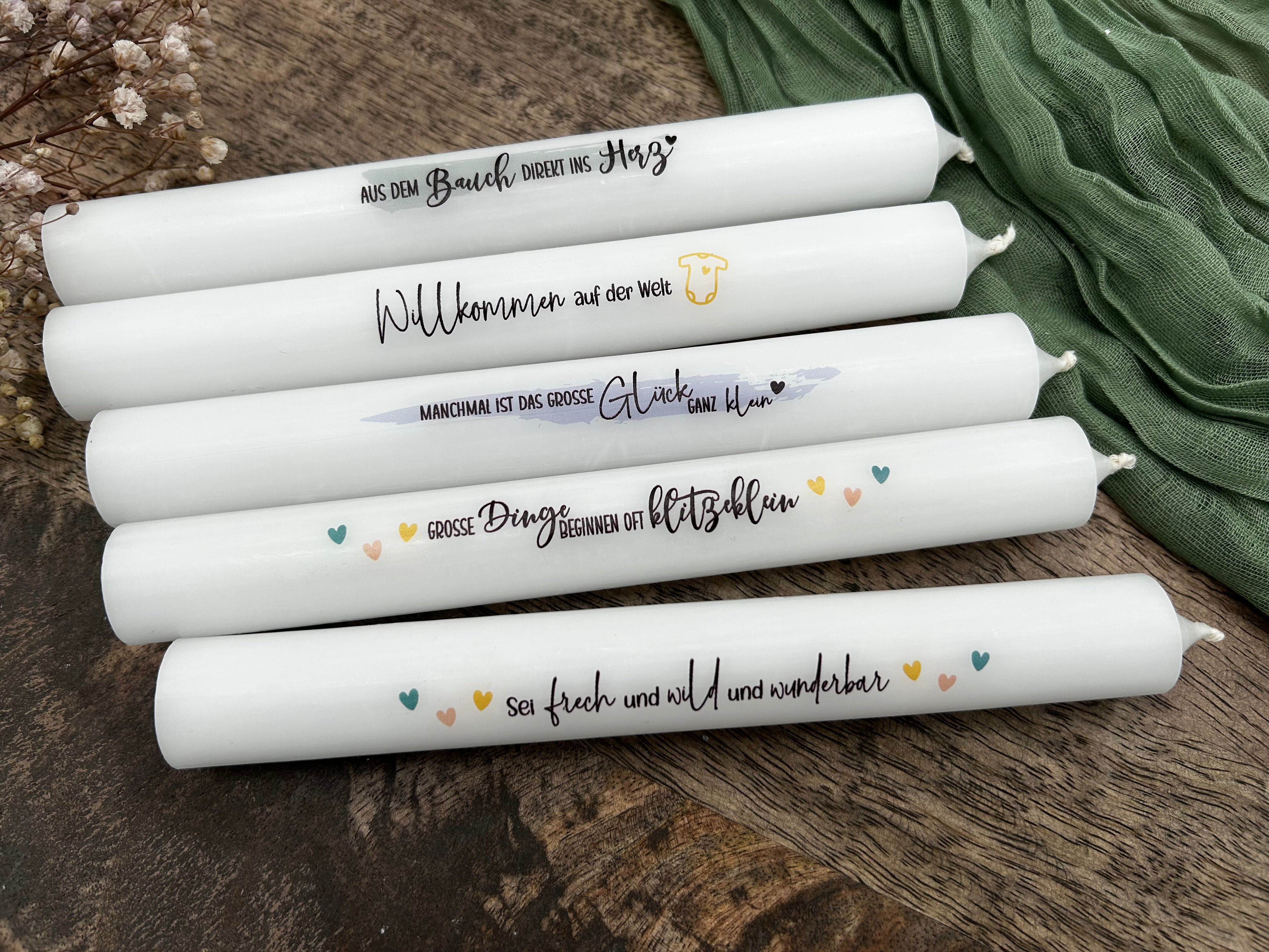 Kerze zur Geburt – Geschenk Baby – Willkommen kleines Wunder