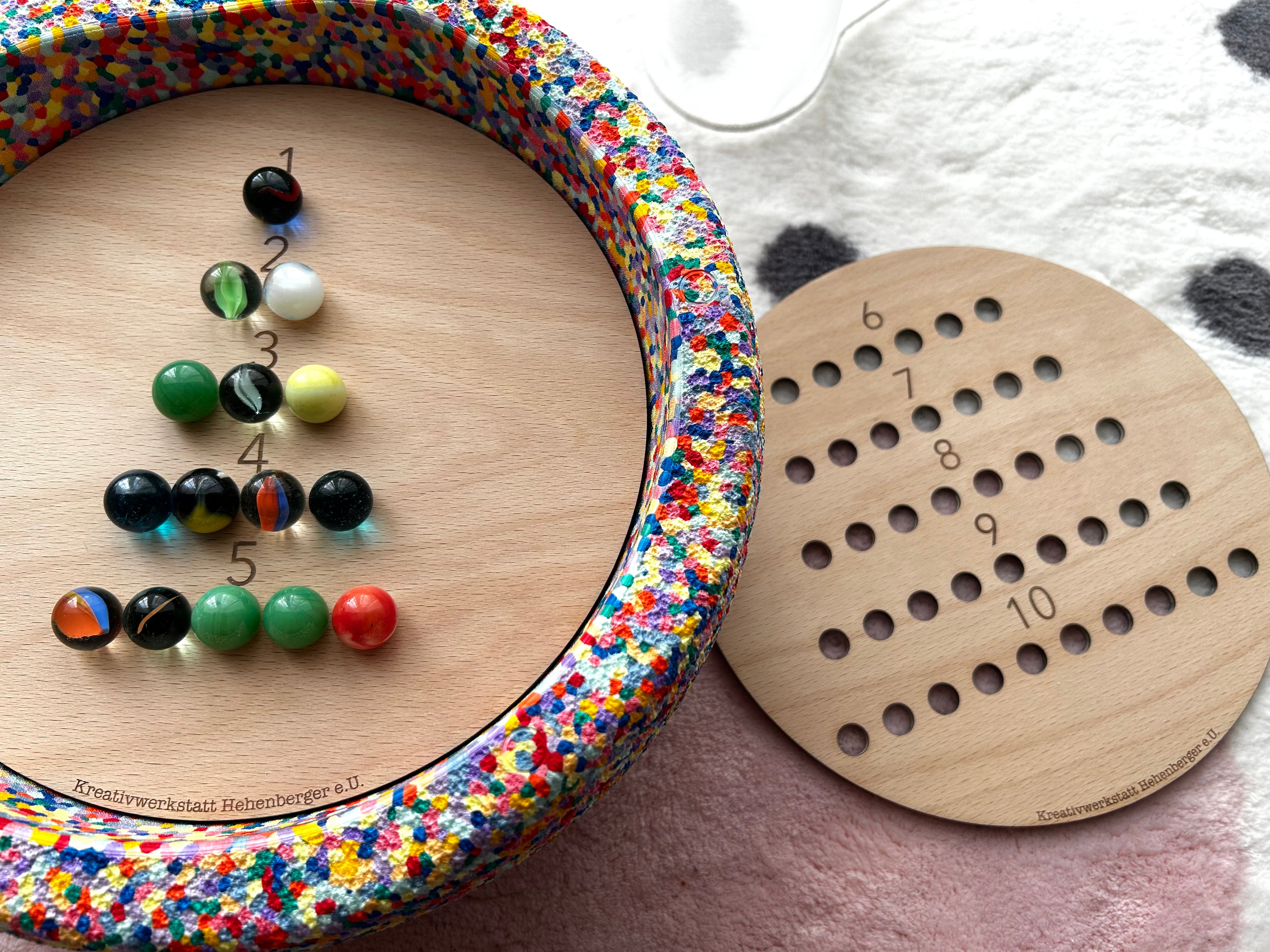 Zahlen | Aktivitätsplatte kompatibel mit Stapelstein® – Montessori inspiriertes Spielzeug aus Holz – Motorikspiel & Rollenspiel Zubehör – Kinder Lernspielzeug