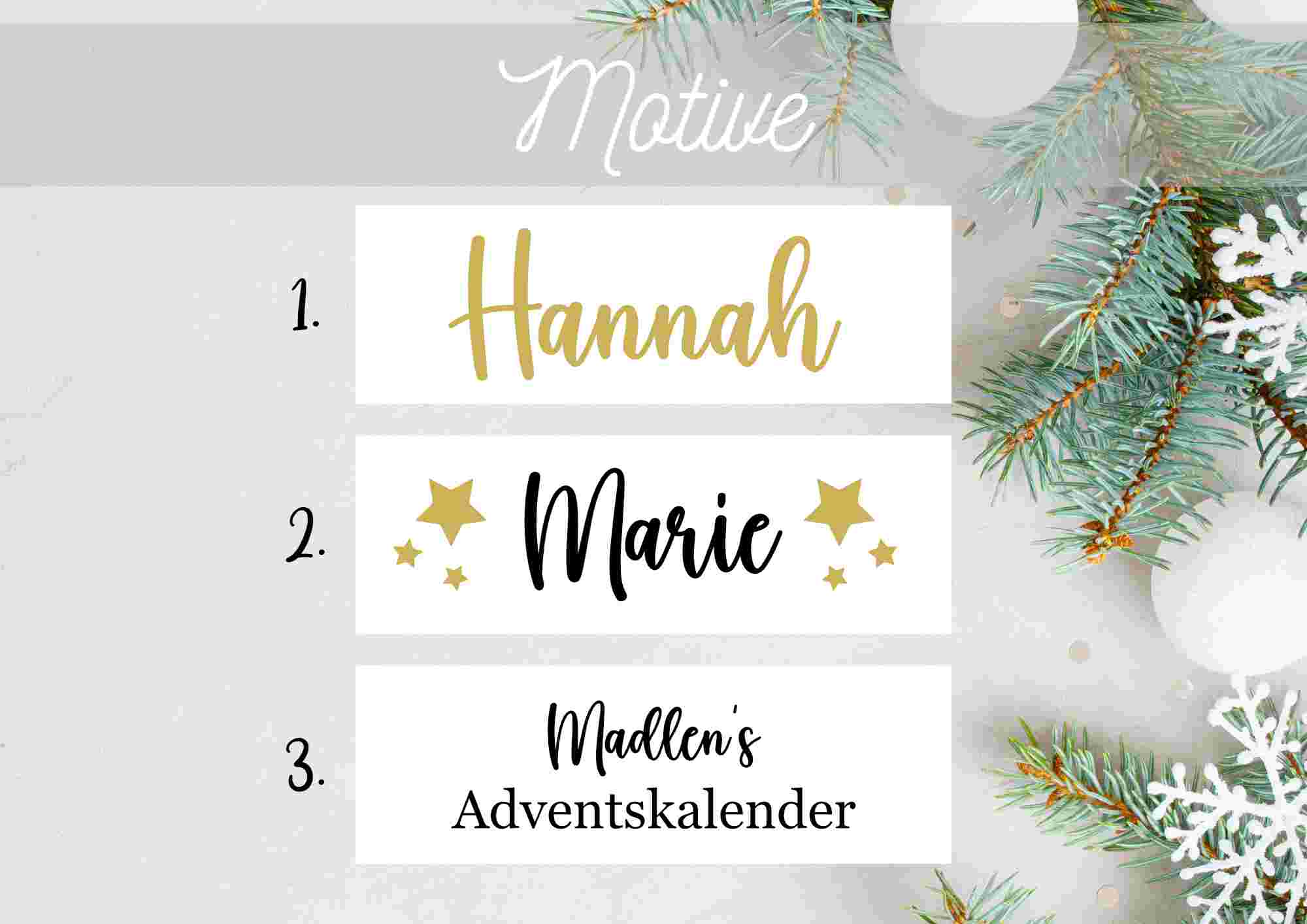 Personalized Advent Calendar Fabric