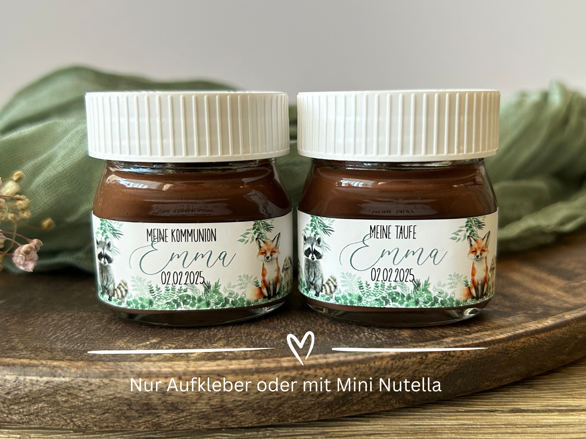 Mini Nutella Aufkleber | Waldtiere