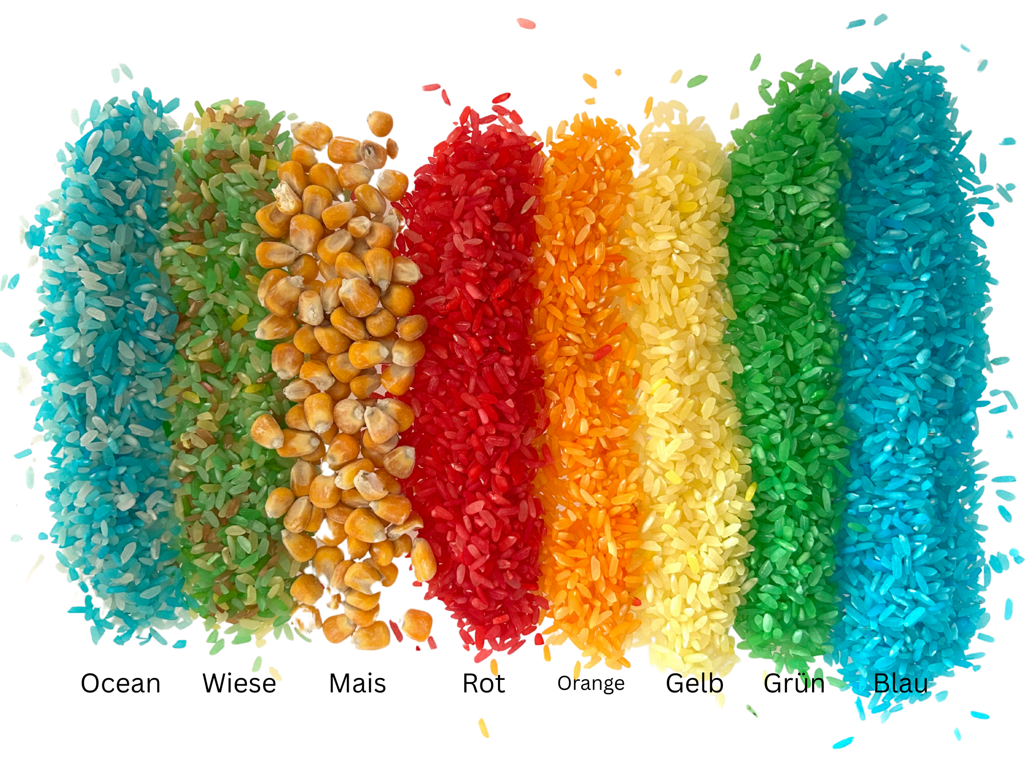 Regenbogen Reis | Sensorischer Spielreis – 500g bunter Fühlreis für Kinder & Montessori