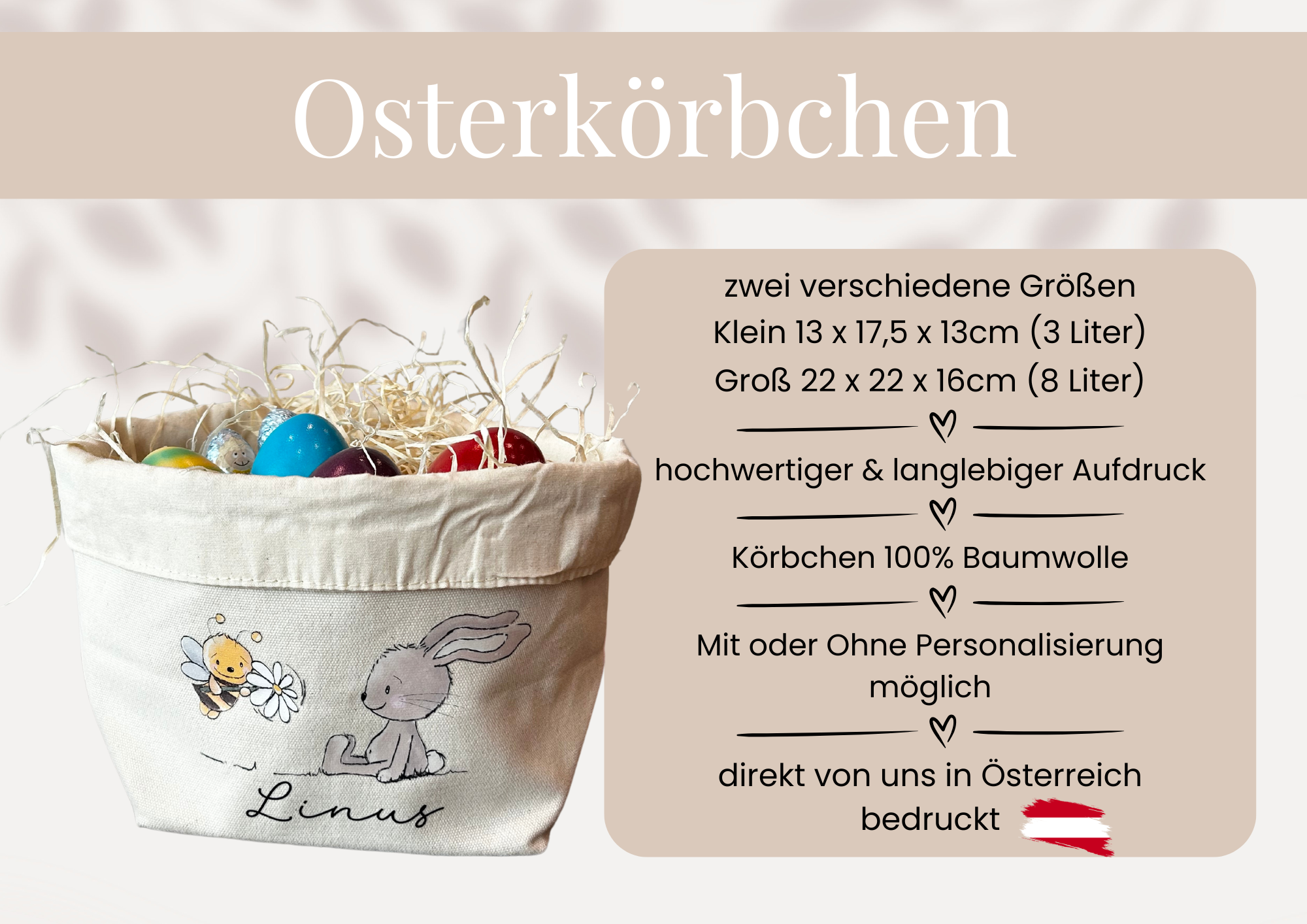 Personalisierter Osterkorb mit Namen – Perfekt als Ostergeschenk | Motiv3