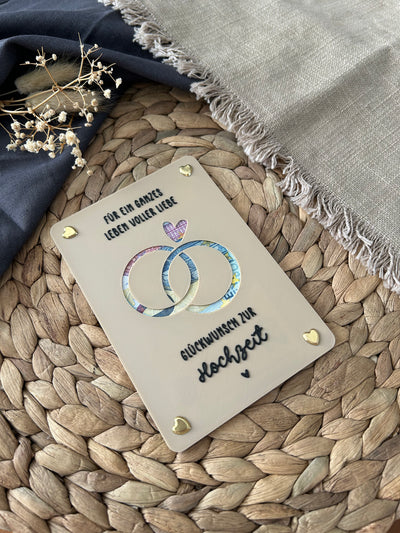 Geldgeschenk Hochzeit - Geldgeschenkkarte für das Brautpaar - Kreative Geschenkidee zur Hochzeit Ringe