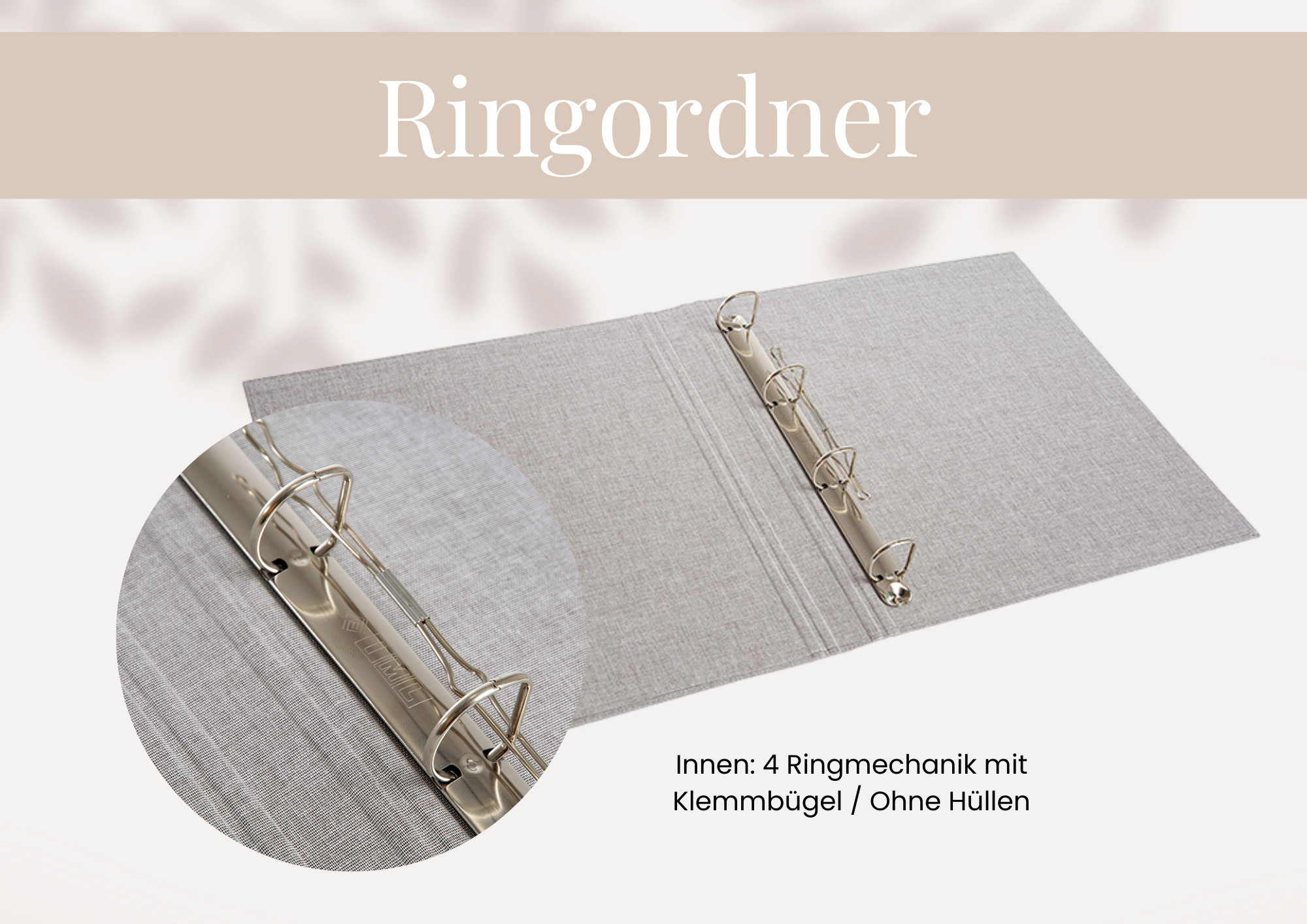 Personalisierter Ringordner zur Geburt – DIN A4 Dokumentenordner für Babyunterlagen – Geschenk zur Geburt, Taufe, Schwangerschaft – Leinen Ordner mit Name | 2