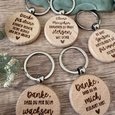 Abschied Schlüsselanhänger aus Holz