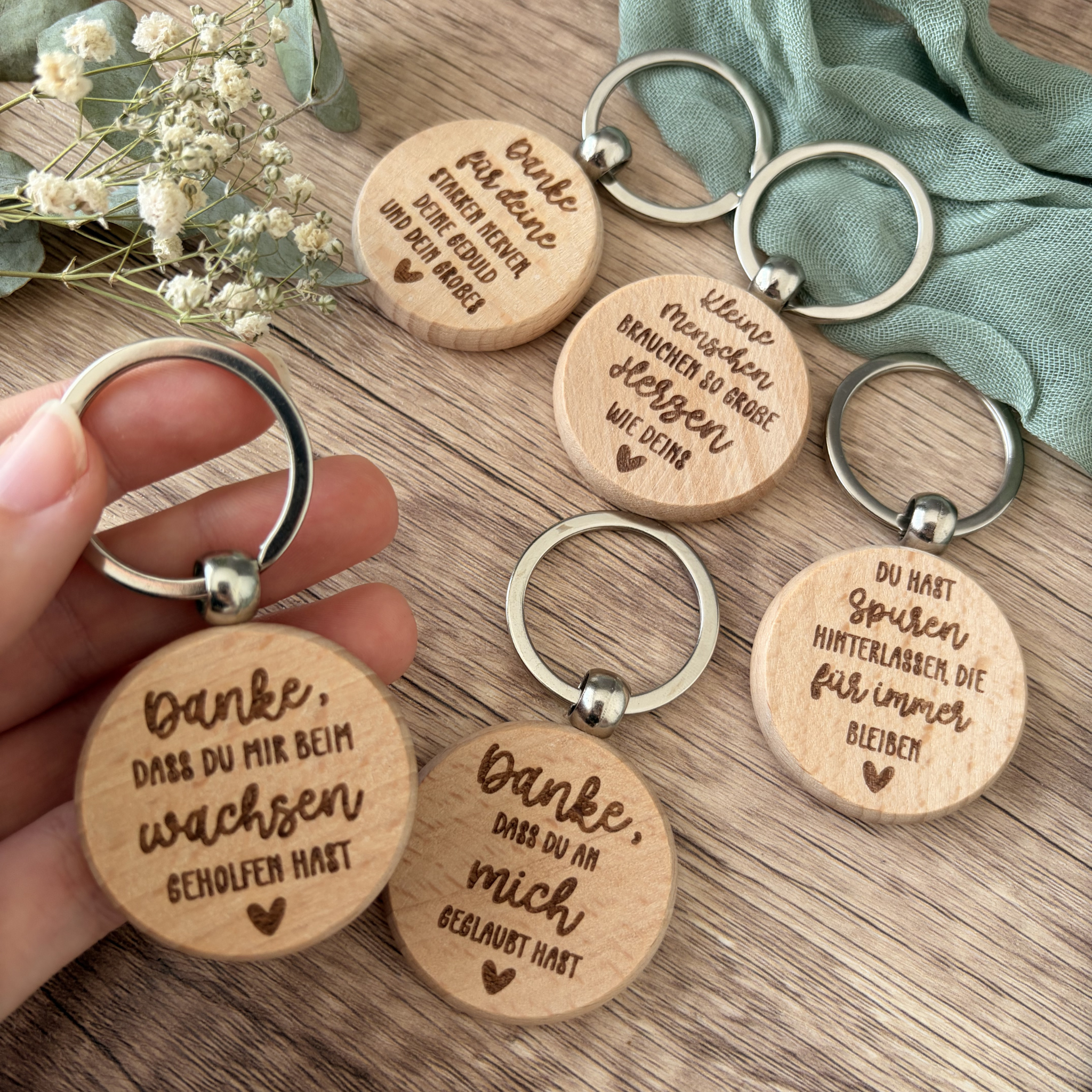 Abschied Schlüsselanhänger aus Holz