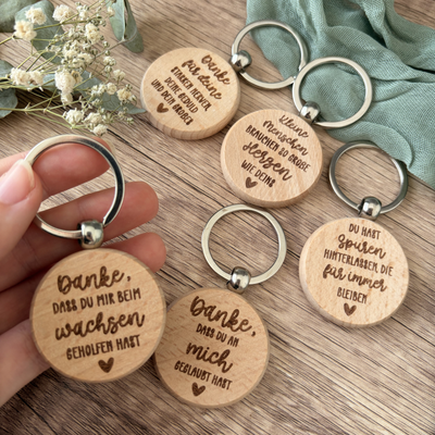 Abschied Schlüsselanhänger aus Holz