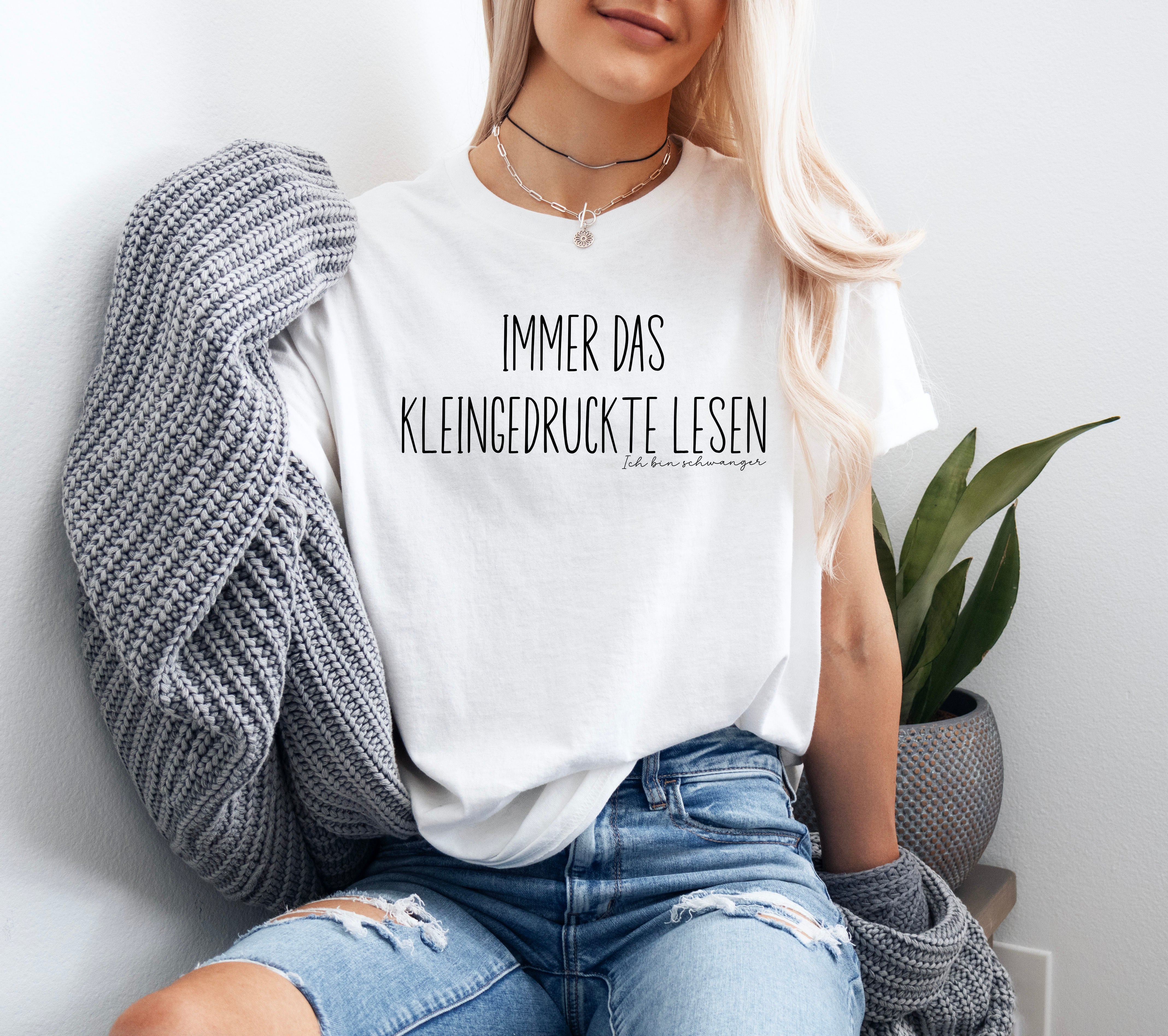 Immer das kleingedruckte lesen | T-Shirt & Bügelbild | Schwangerschaftsverkündung