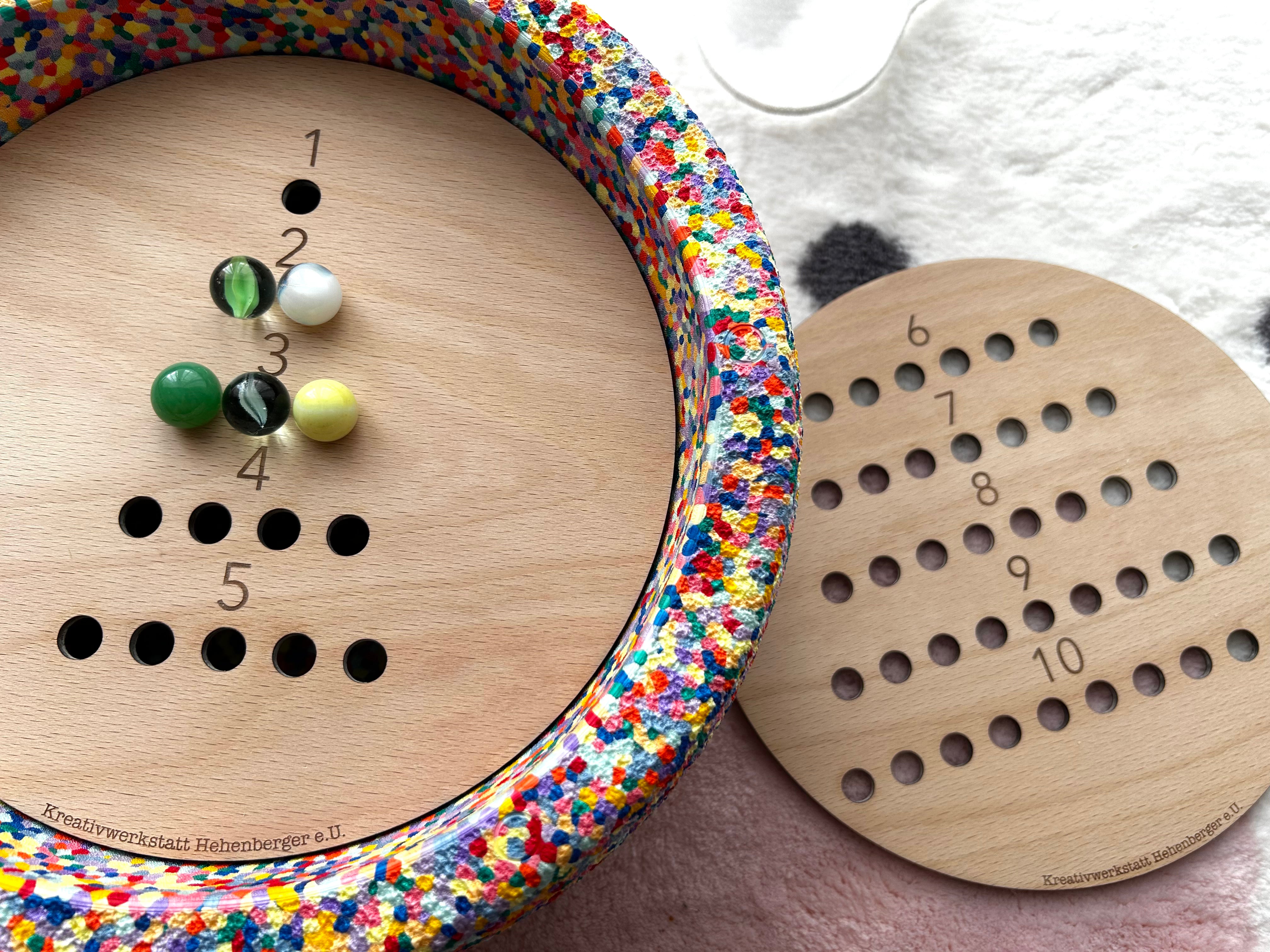 Zahlen | Aktivitätsplatte kompatibel mit Stapelstein® – Montessori inspiriertes Spielzeug aus Holz – Motorikspiel & Rollenspiel Zubehör – Kinder Lernspielzeug