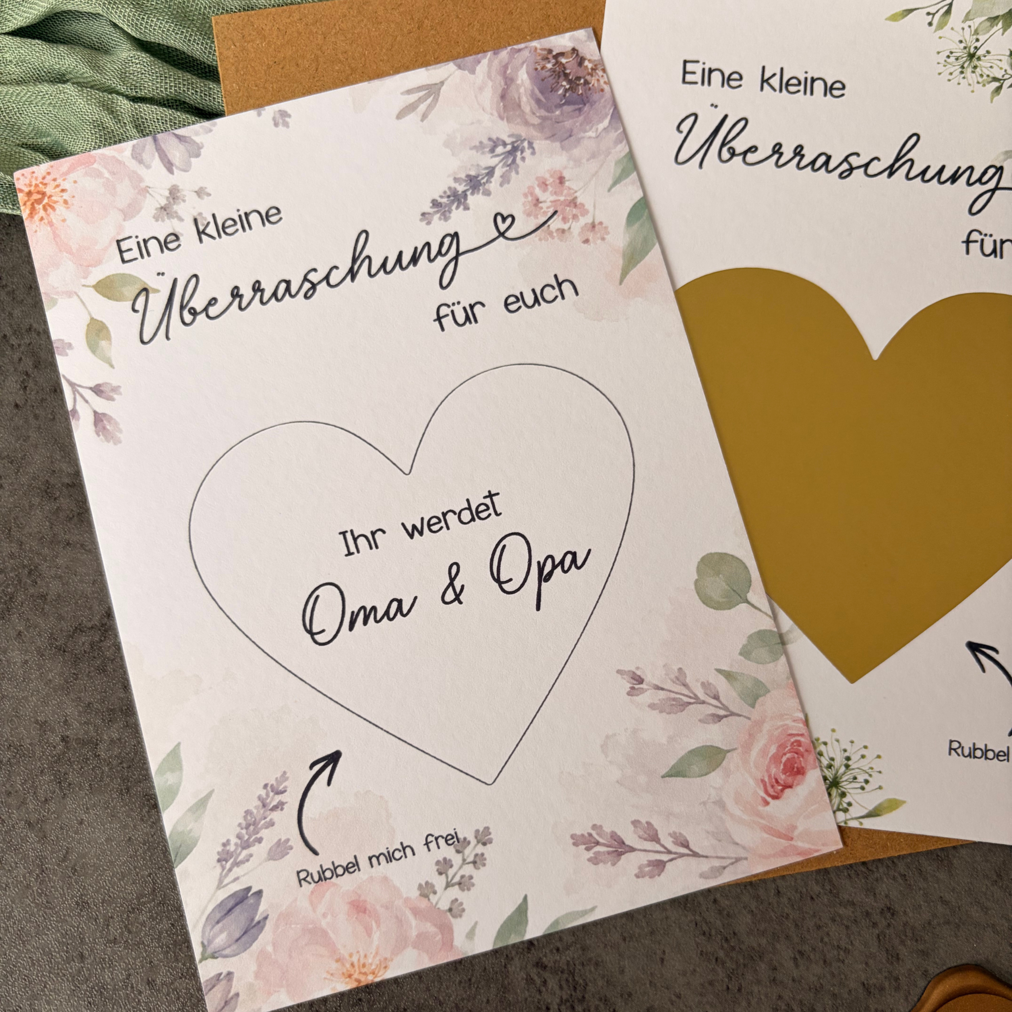 Rubbelkarte Überraschung „Ihr werdet Oma & Opa“ - Schwangerschaft verkünden