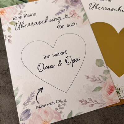 Rubbelkarte Überraschung „Ihr werdet Oma & Opa“ - Schwangerschaft verkünden