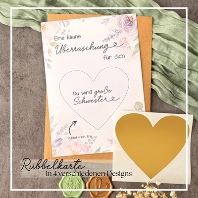 Rubbelkarte Überraschung „Du wirst Schwester“ - Schwangerschaft verkünden