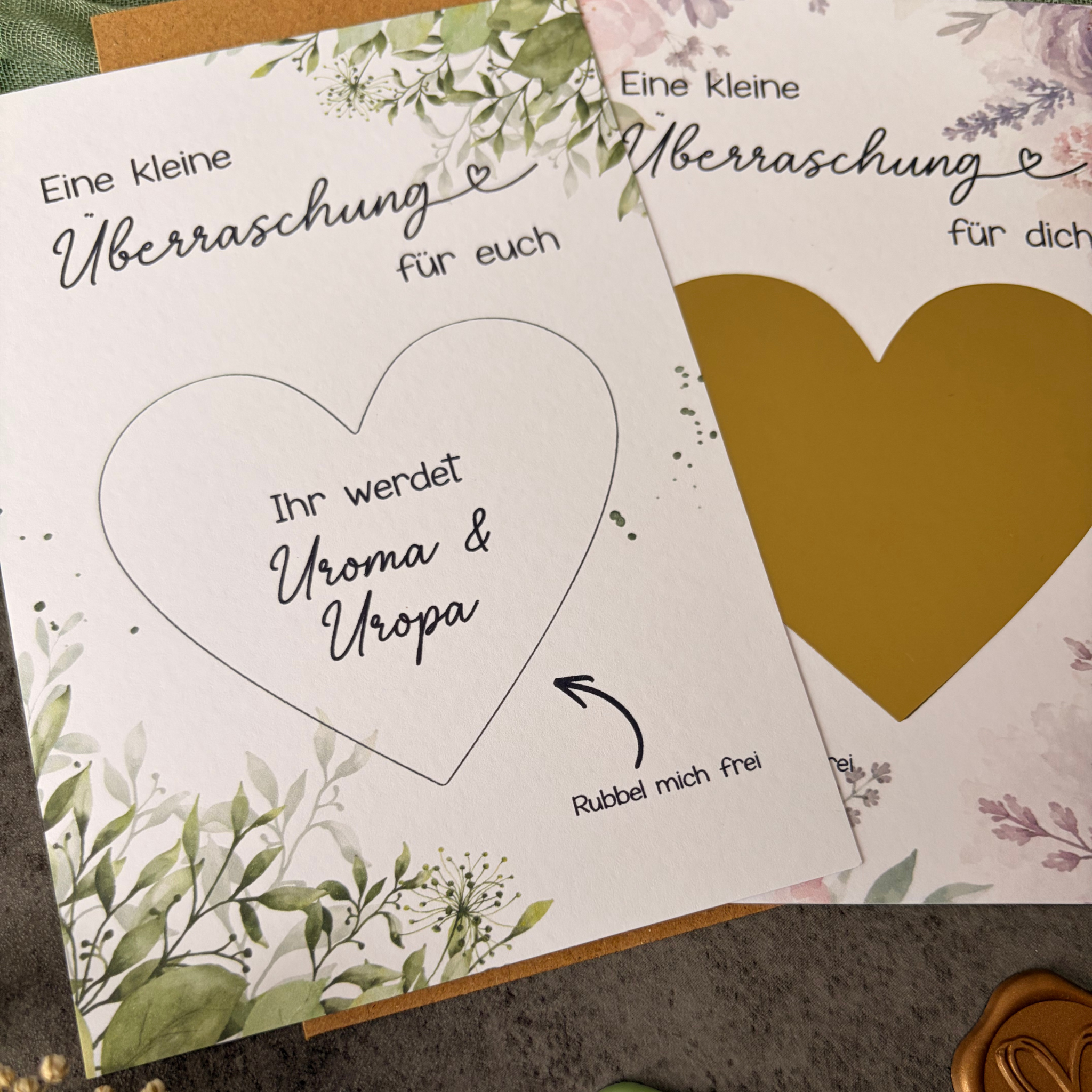 Rubbelkarte Überraschung „Ihr werdet Uroma & Uropa“ - Schwangerschaft verkünden