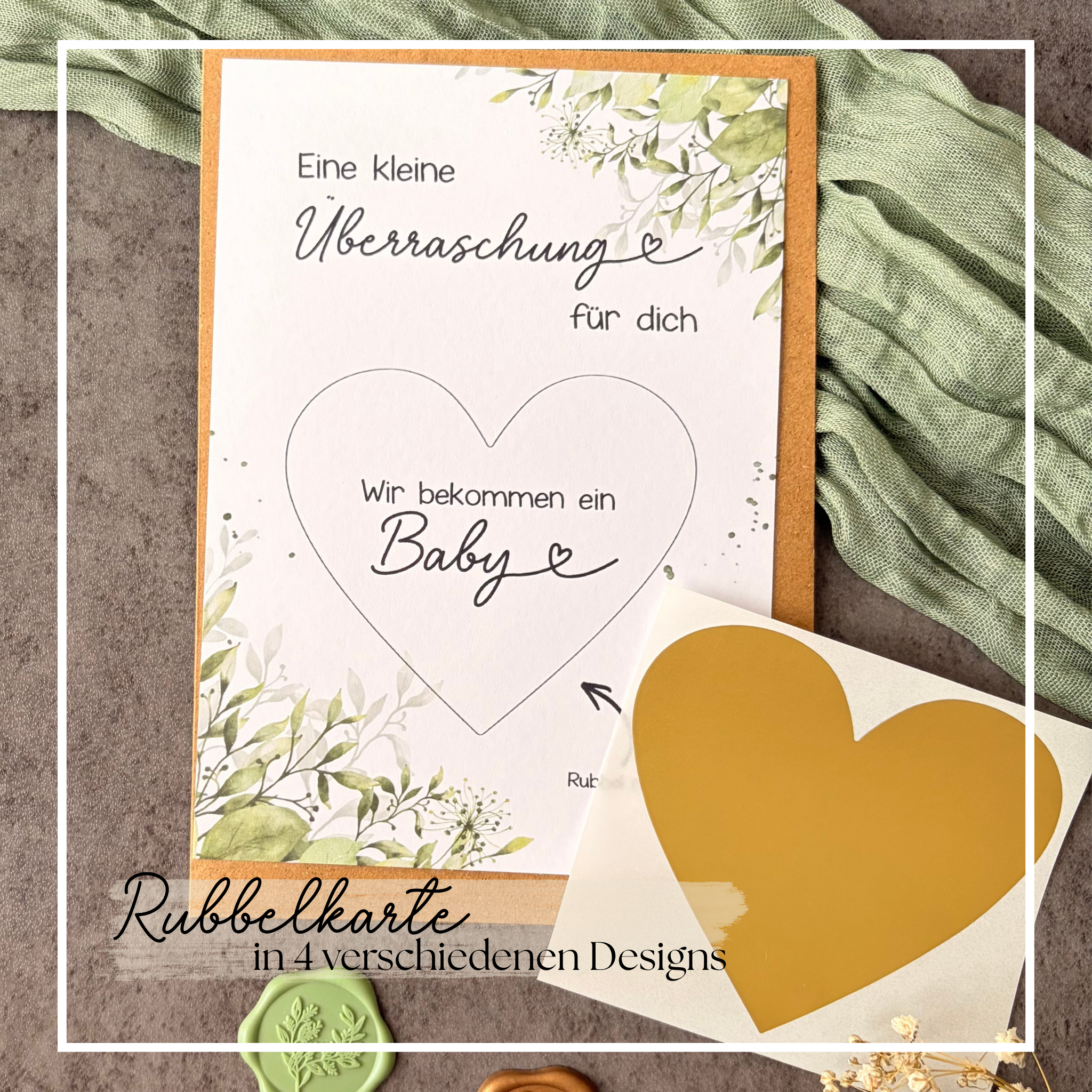 Rubbelkarte Überraschung „Wir bekommen ein Baby“ - Schwangerschaft verkünden