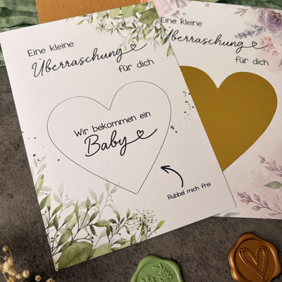 Rubbelkarte Überraschung „Wir bekommen ein Baby“ - Schwangerschaft verkünden